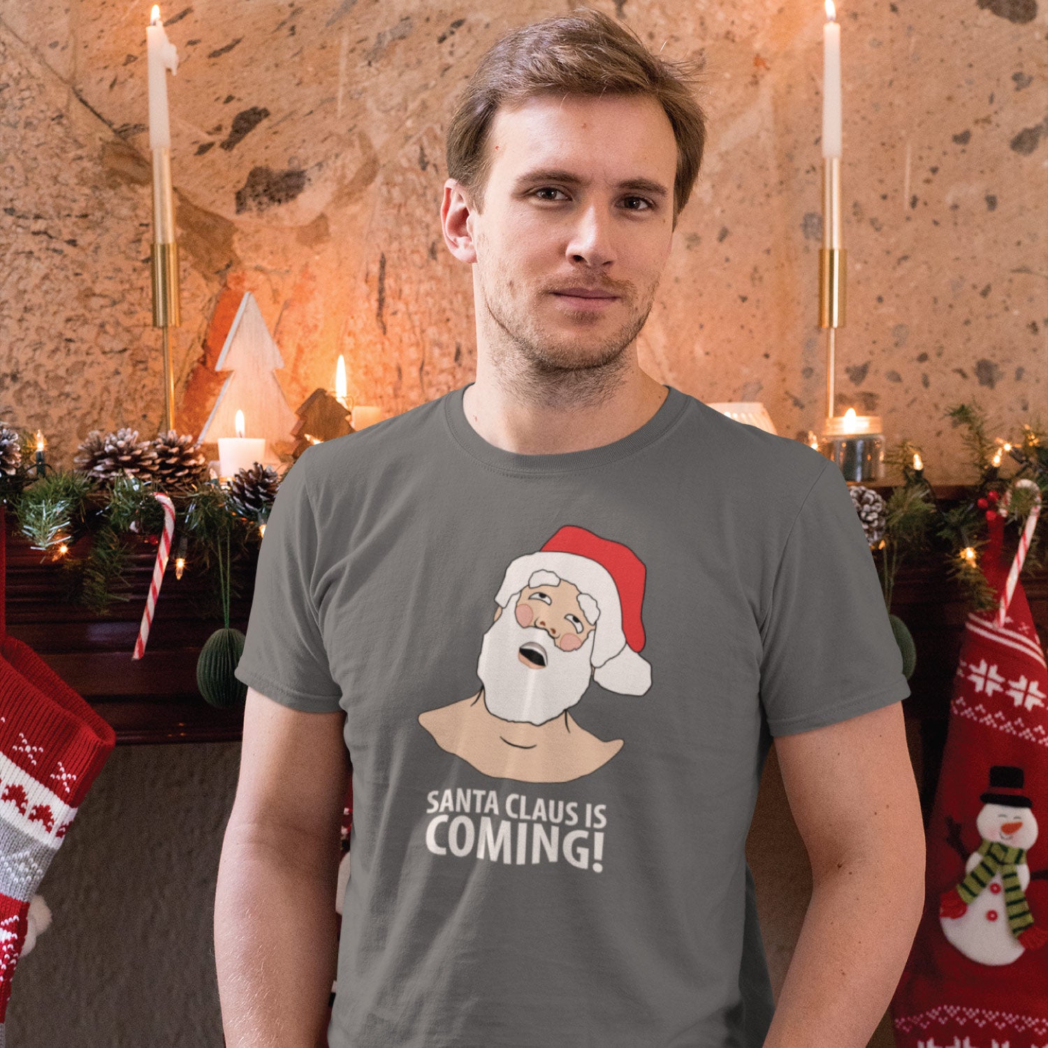Tantra Santa Claus Graphic Print Cotton Unisex Tee for Christmas Wear Original Since 1997 Shipping Globally