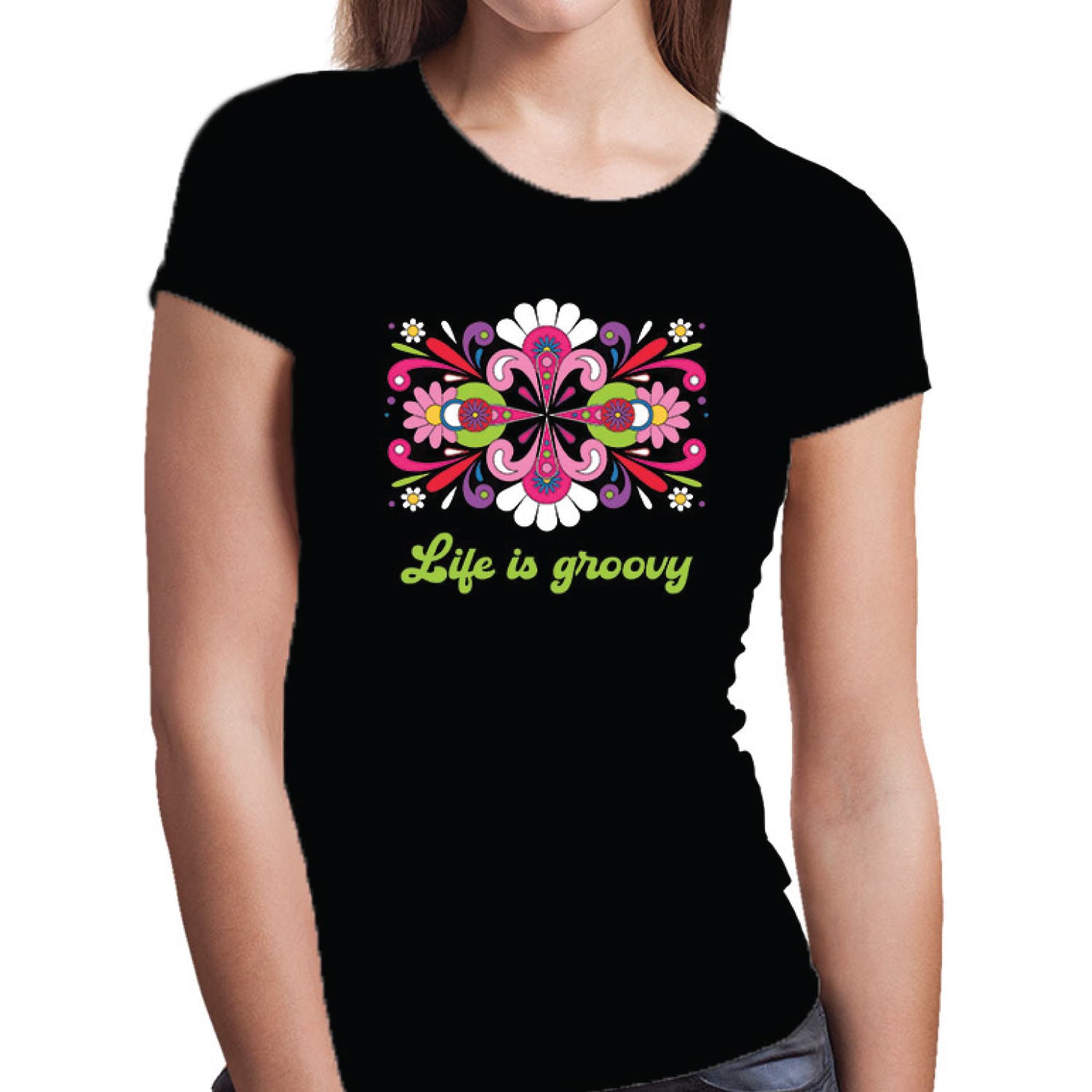 Life is Groovy Women's Cotton Tee Tantra Original Since 1997 – Everyday Wear – Shipping Globally!