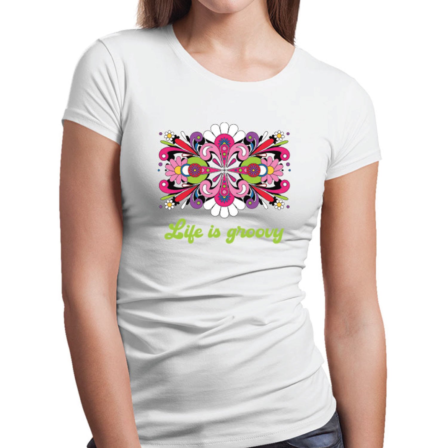 Life is Groovy Women's Cotton Tee Tantra Original Since 1997 – Everyday Wear – Shipping Globally!