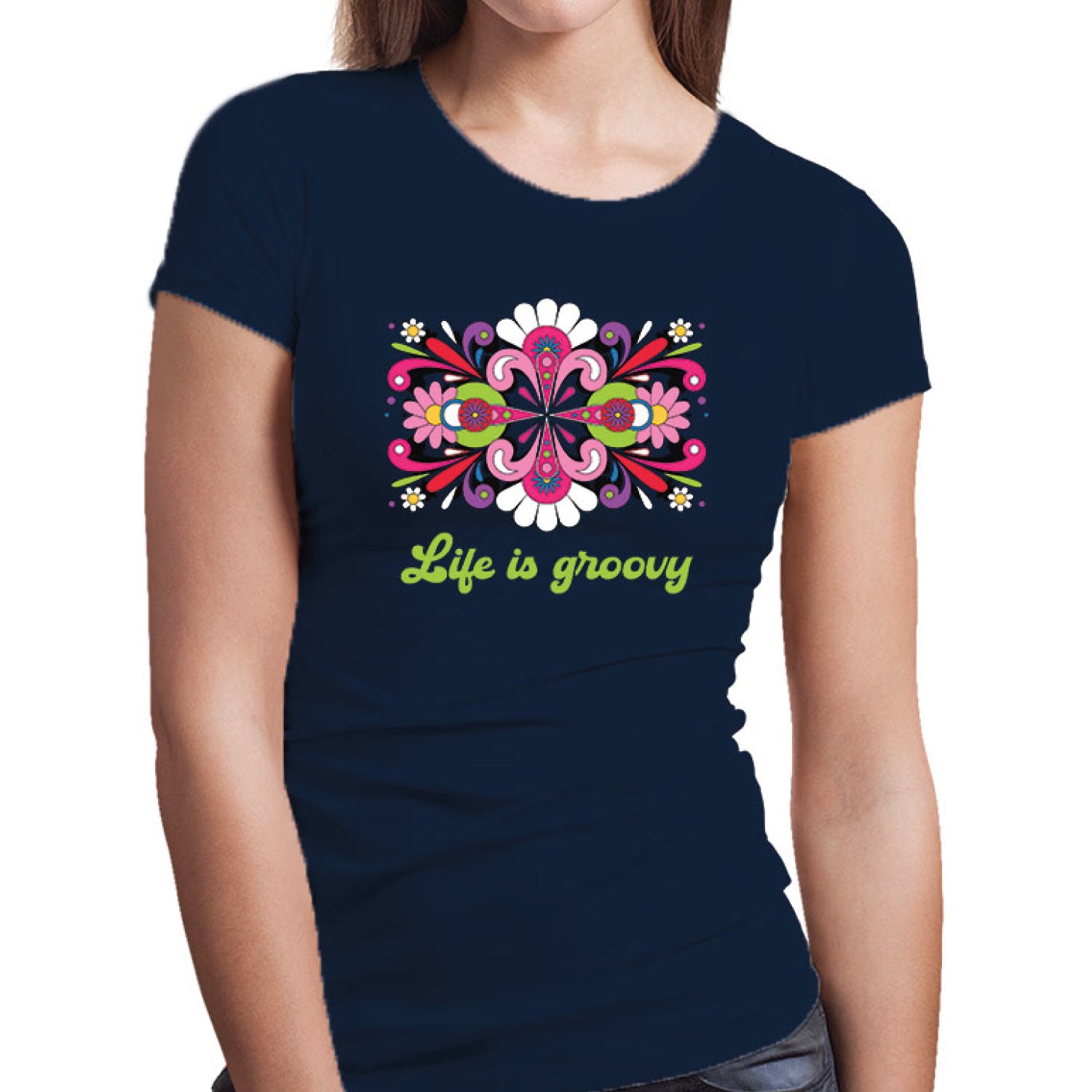 Life is Groovy Women's Cotton Tee Tantra Original Since 1997 – Everyday Wear – Shipping Globally!