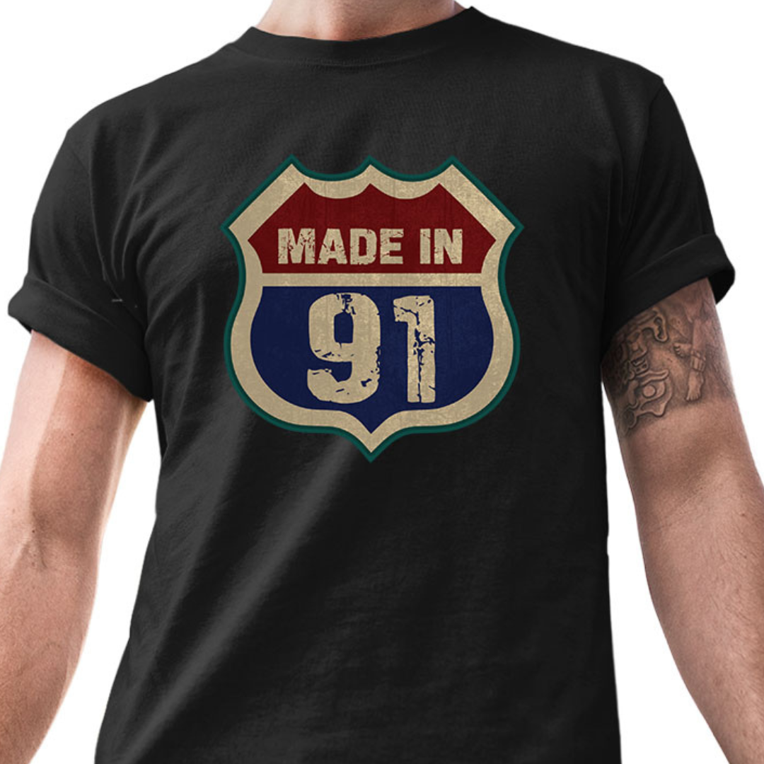 Made in 91 – Tantra Original Since 1997 – Unisex Cotton Tee Everyday Wear – Shipping Globally!