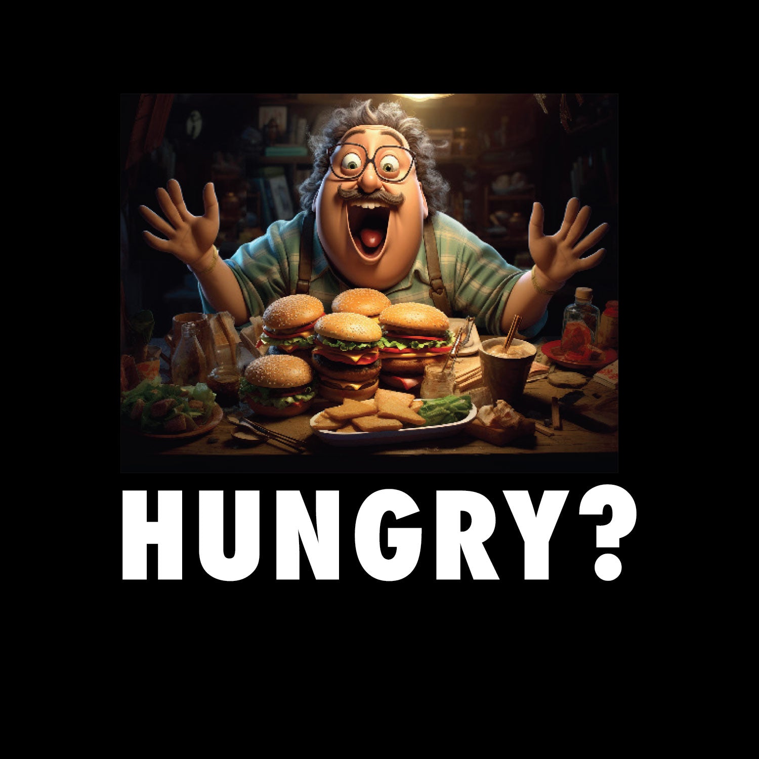 Hungry – Tantra Original Brand Since 1997 – Unisex Cotton Tee Everyday Wear - Shipping Globally!