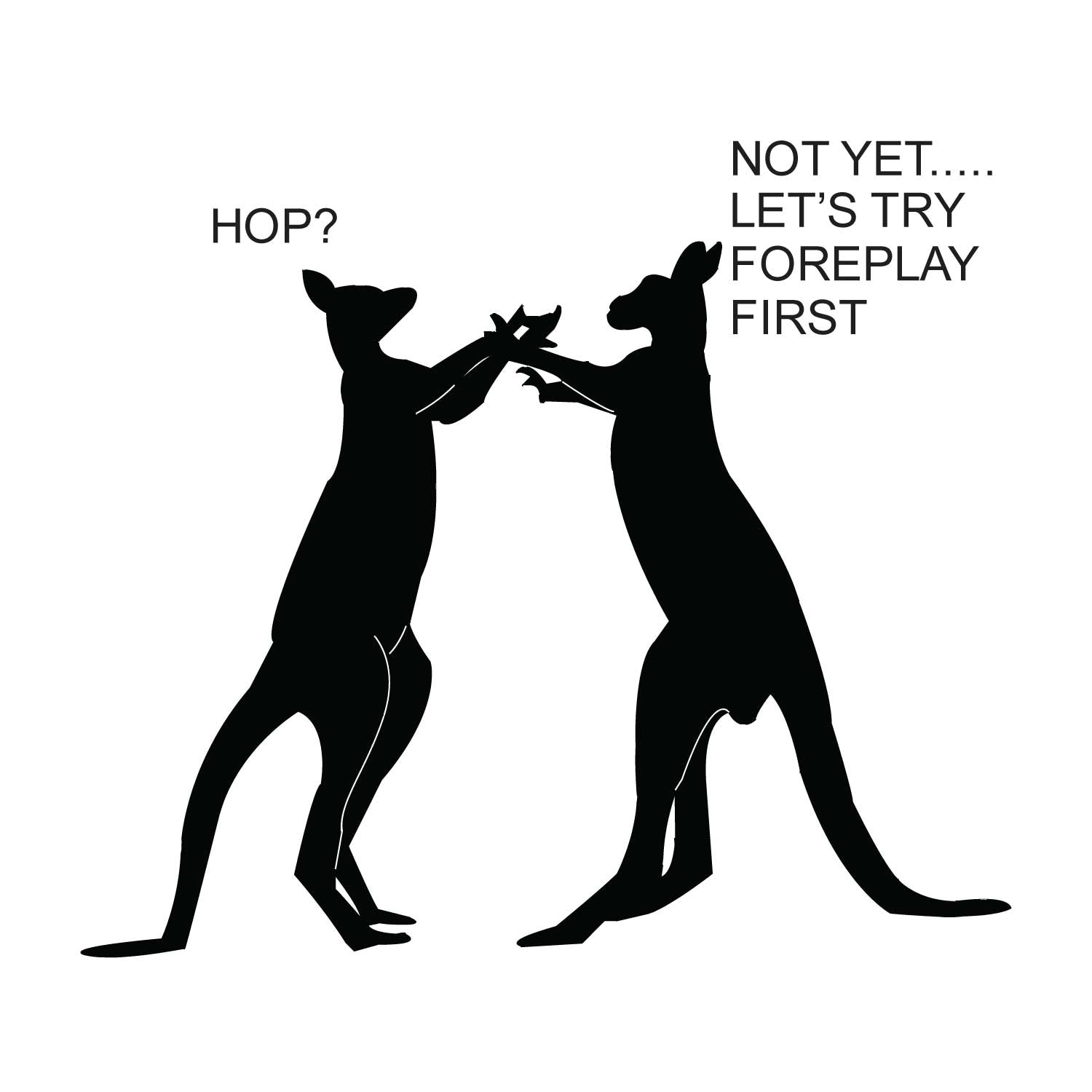 Hop - Tantra Original Brand Since 1997 - Unisex Graphic Cotton Tee - Funny Kangaroo Foreplay Wear - Shipping Globally!