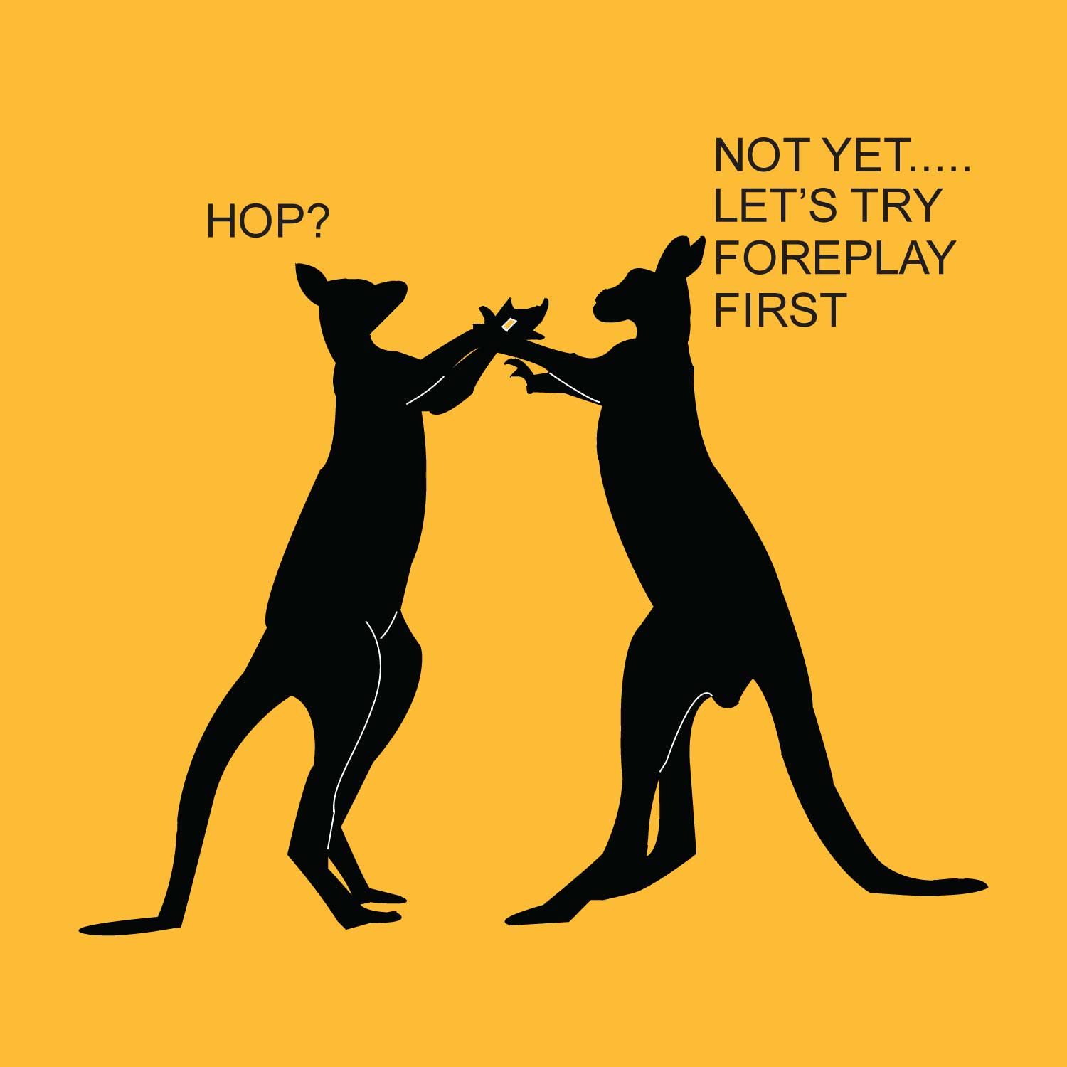 Hop - Tantra Original Brand Since 1997 - Unisex Graphic Cotton Tee - Funny Kangaroo Foreplay Wear - Shipping Globally!