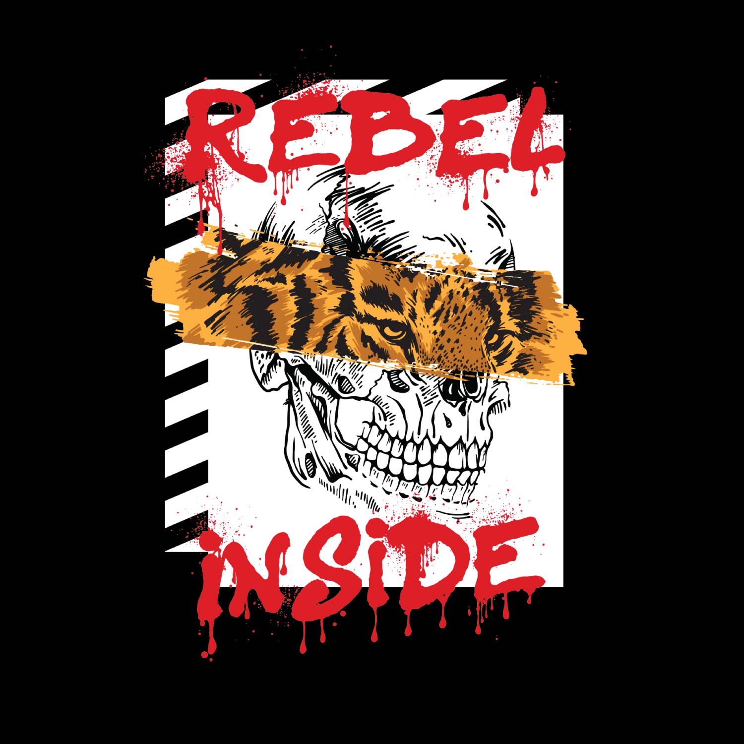 Rebel Inside Back Print T-Shirt – Tantra Original Brand Since 1997 – Unisex Cotton Tee – Casual Everyday Wear - Shipping Globally!