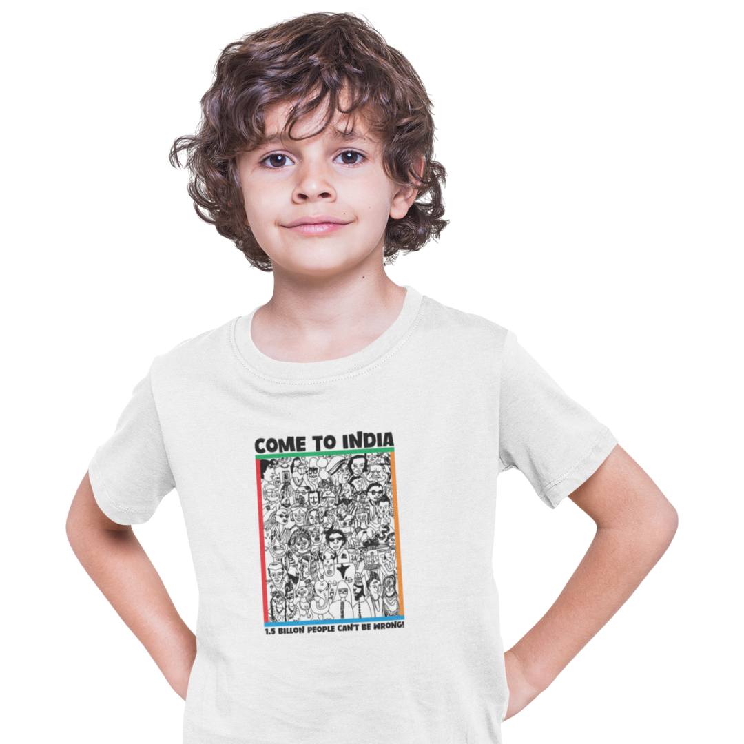 Come to India Kids Cotton Tee Everyday Wear – Tantra Original Since 1997 – Shipping Globally!