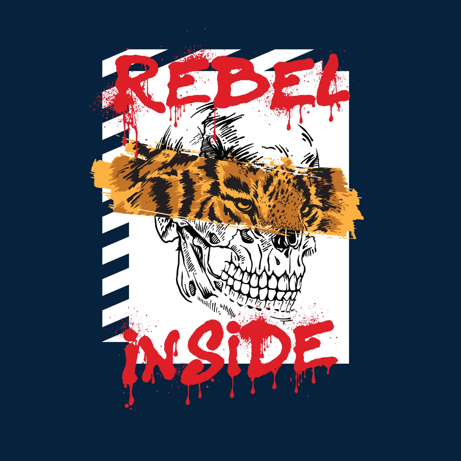 Rebel Inside Back Print T-Shirt – Tantra Original Brand Since 1997 – Unisex Cotton Tee – Casual Everyday Wear - Shipping Globally!