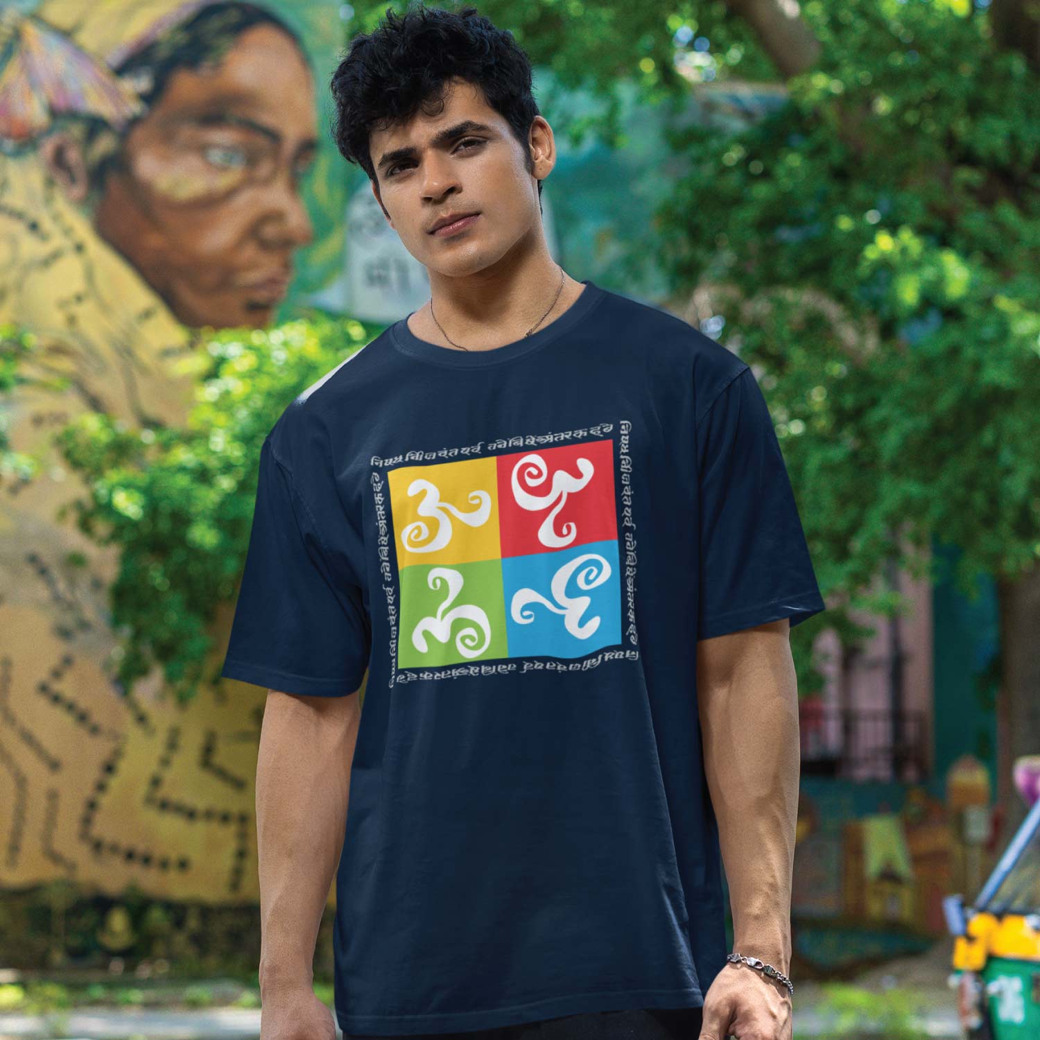4 Sq Om Graphic Tee - Tantra Original Brand (Since 1997) - Premium Cotton, Casual Wear - Shipping Globally!