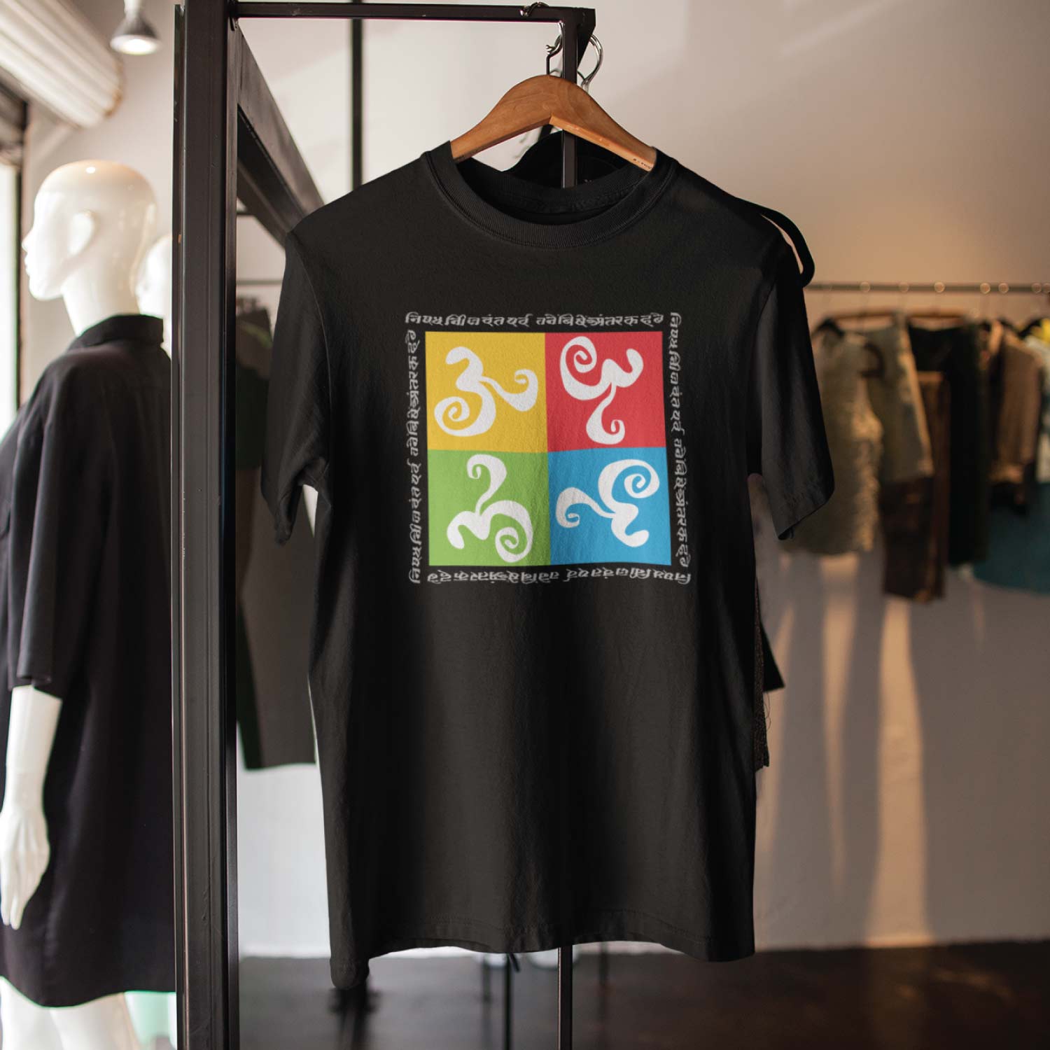4 Sq Om Graphic Tee - Tantra Original Brand (Since 1997) - Premium Cotton, Casual Wear - Shipping Globally!
