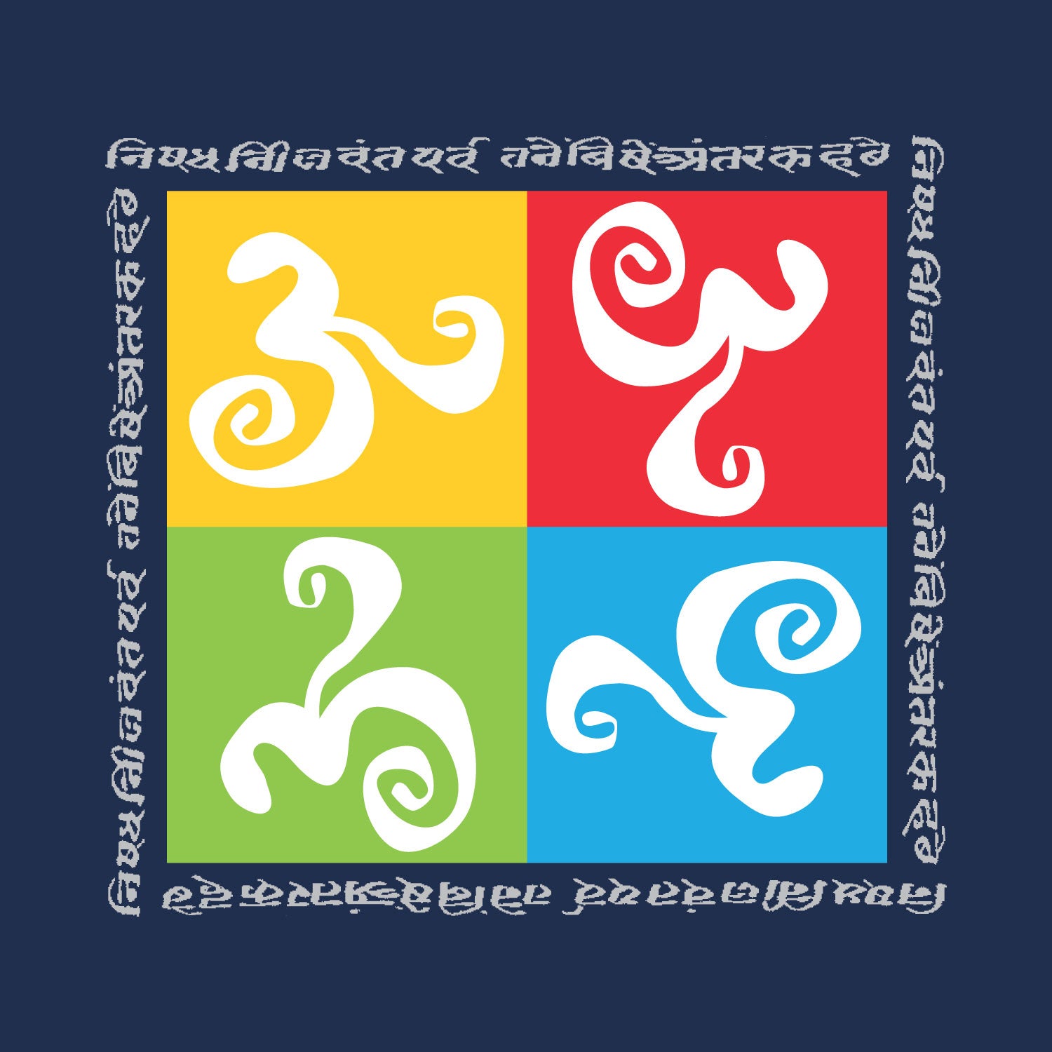 4 Sq Om Graphic Tee - Tantra Original Brand (Since 1997) - Premium Cotton, Casual Wear - Shipping Globally!