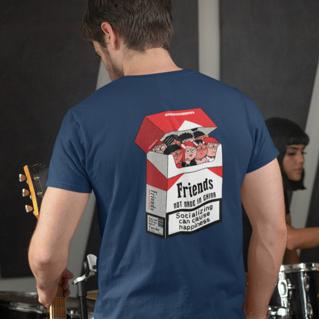 Friends & Laughs Front & Back Graphic Polycotton Single Jersey Unisex T-Shirt Regular Fit Everyday Casual Wear