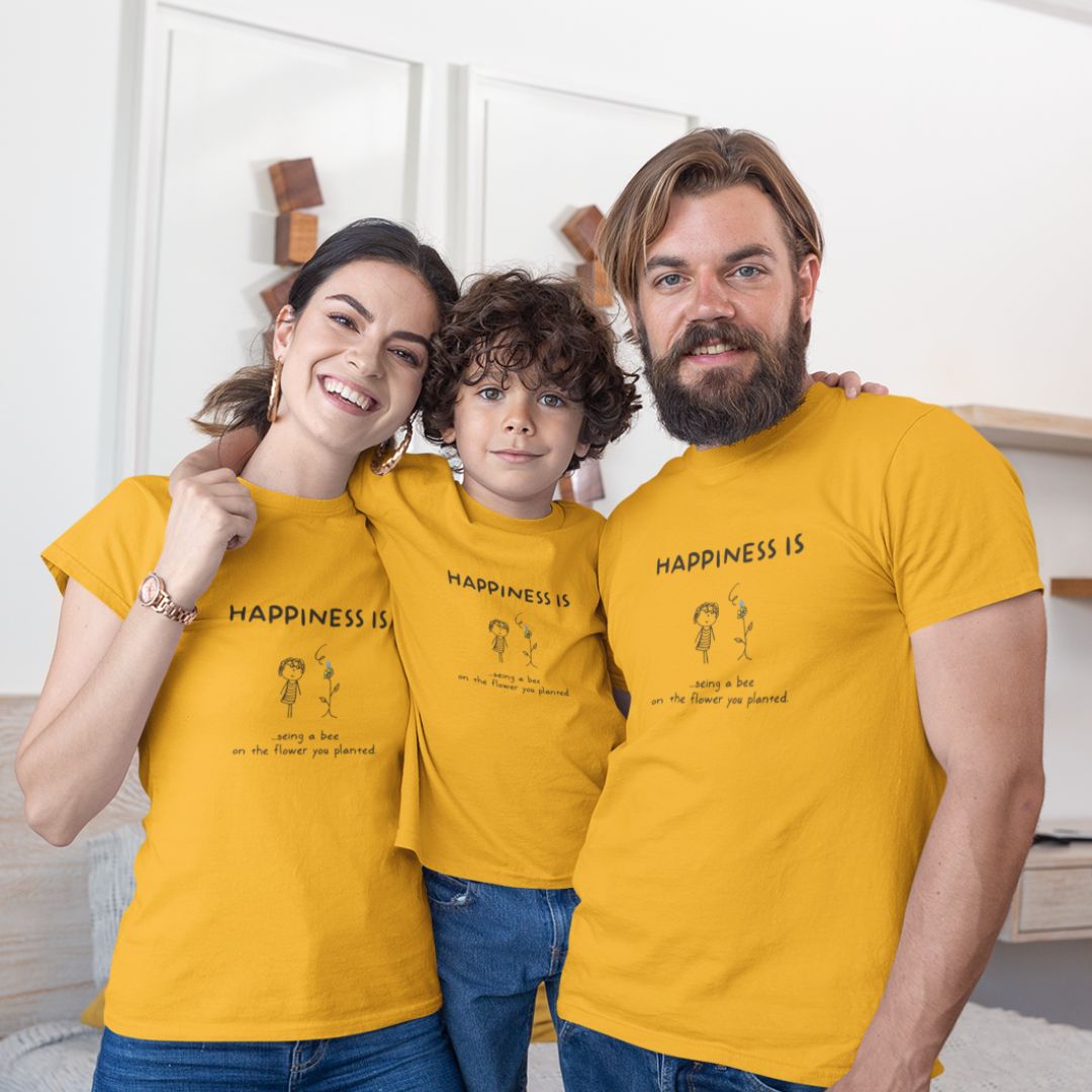 Happiness Family Tee – Tantra Original Since 1997 – 100% Cotton Matching Outfits – Everyday Wear – Shipping Globally!