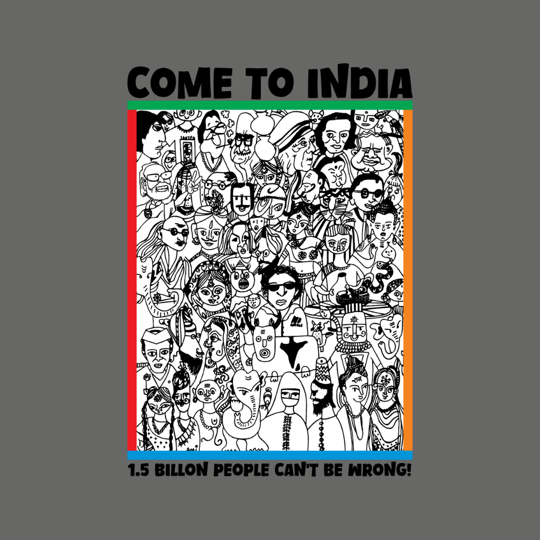 Come to India – Tantra Original Brand Since 1997 – Unisex Cotton Tee – Culture-Inspired Everyday Wear - Shipping Globally!