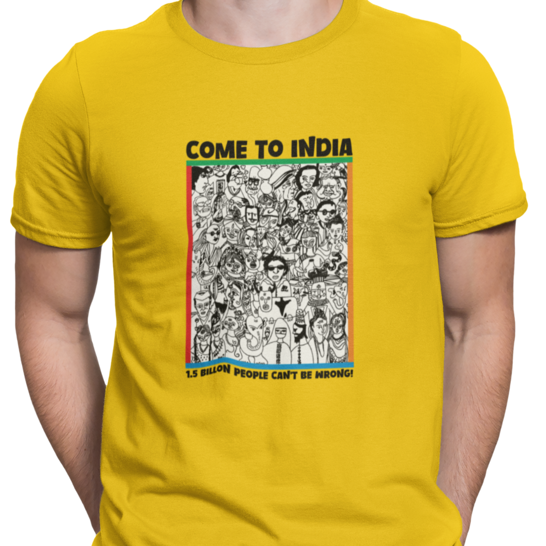 Come to India – Tantra Original Brand Since 1997 – Unisex Cotton Tee – Culture-Inspired Everyday Wear - Shipping Globally!