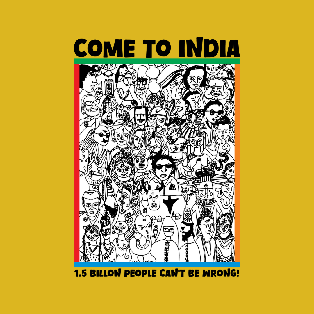 Come to India – Tantra Original Brand Since 1997 – Unisex Cotton Tee – Culture-Inspired Everyday Wear - Shipping Globally!