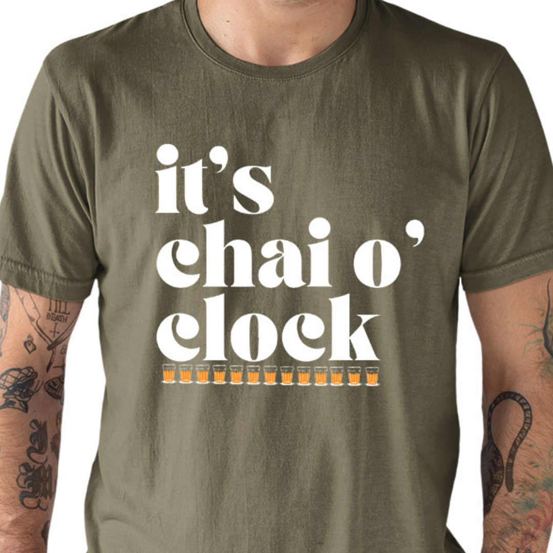 Tantra Chai’OClock Cotton Unisex T-Shirt Everyday Casual Wear Original Since 1997 Shipping Globally