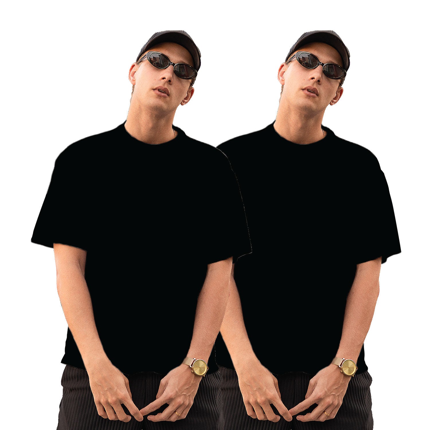 Pack of 2 Black Plain Oversize Tees – Tantra Original Brand Since 1997 – Unisex Cotton Everyday Wear - Shipping Globally!