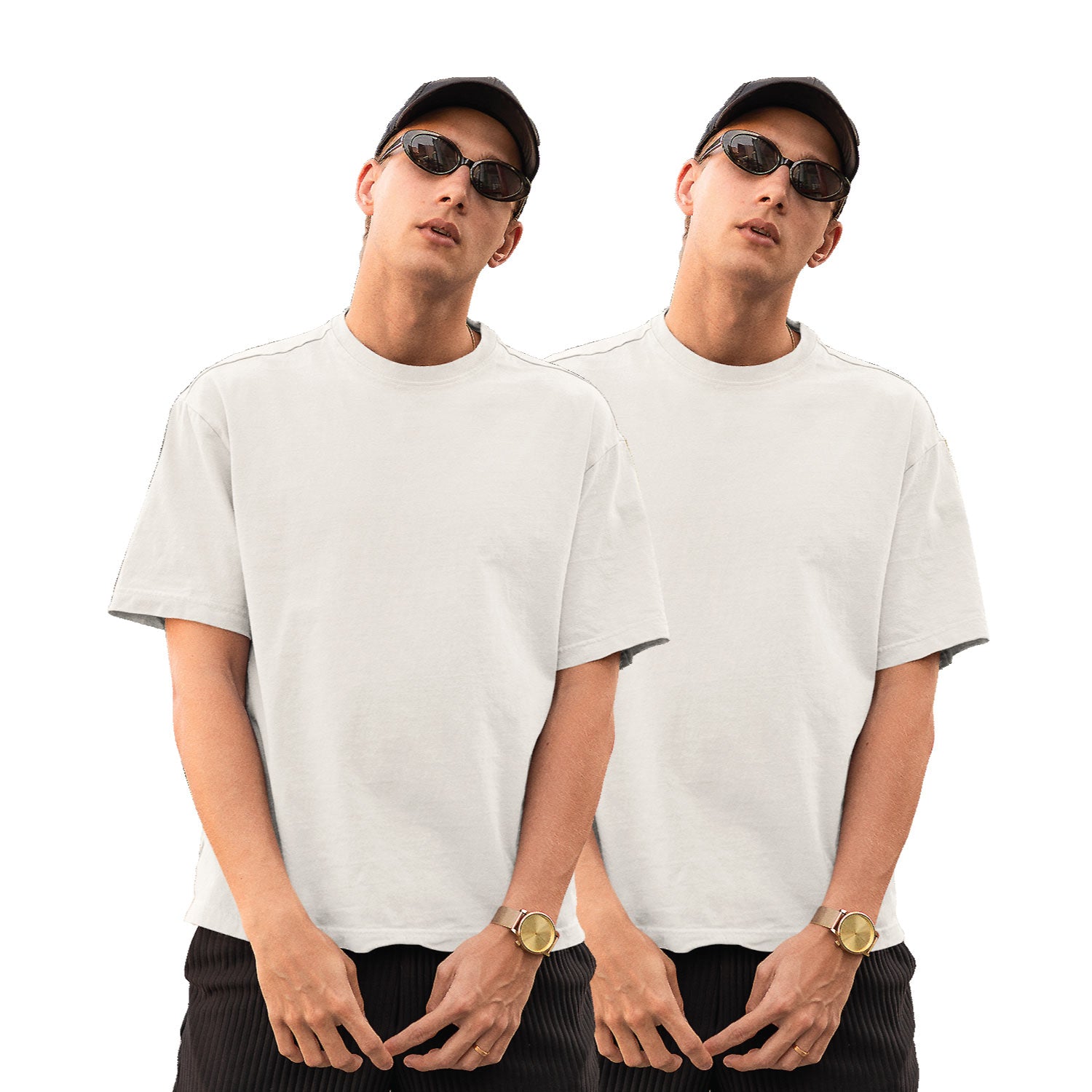 Pack of 2 White Plain Oversize Tees – Tantra Original Brand Since 1997 – Unisex Cotton Everyday Wear - Shipping Globally!