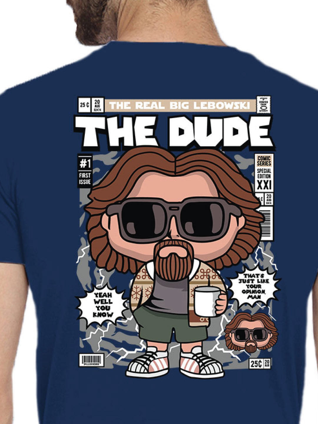 The Dude  Back Print – Tantra Original Brand Since 1997 – Unisex Cotton Tee Everyday Wear - Shipping Globally!