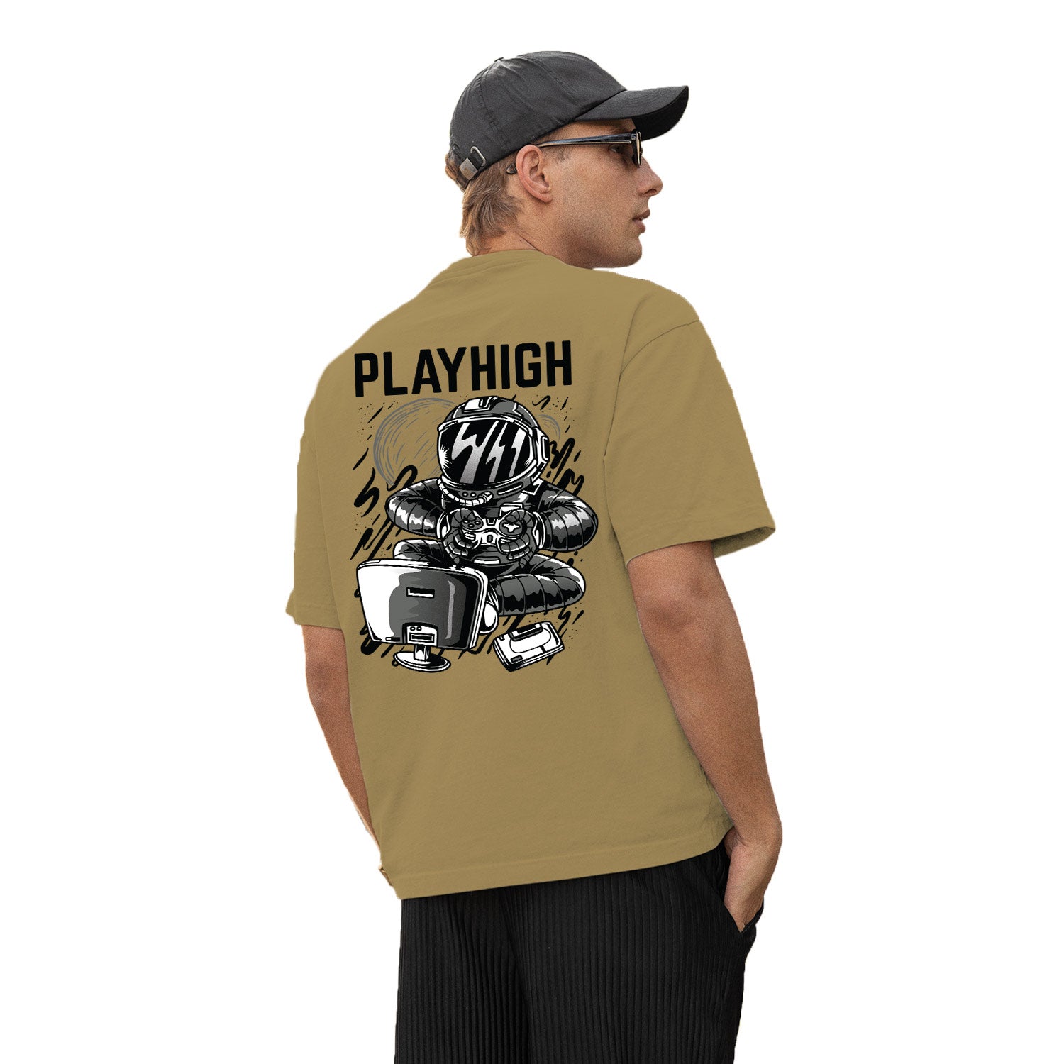Playhigh Oversize Back Print – Tantra Original Brand Since 1997 – Unisex Cotton Tee Everyday Wear - Shipping Globally!