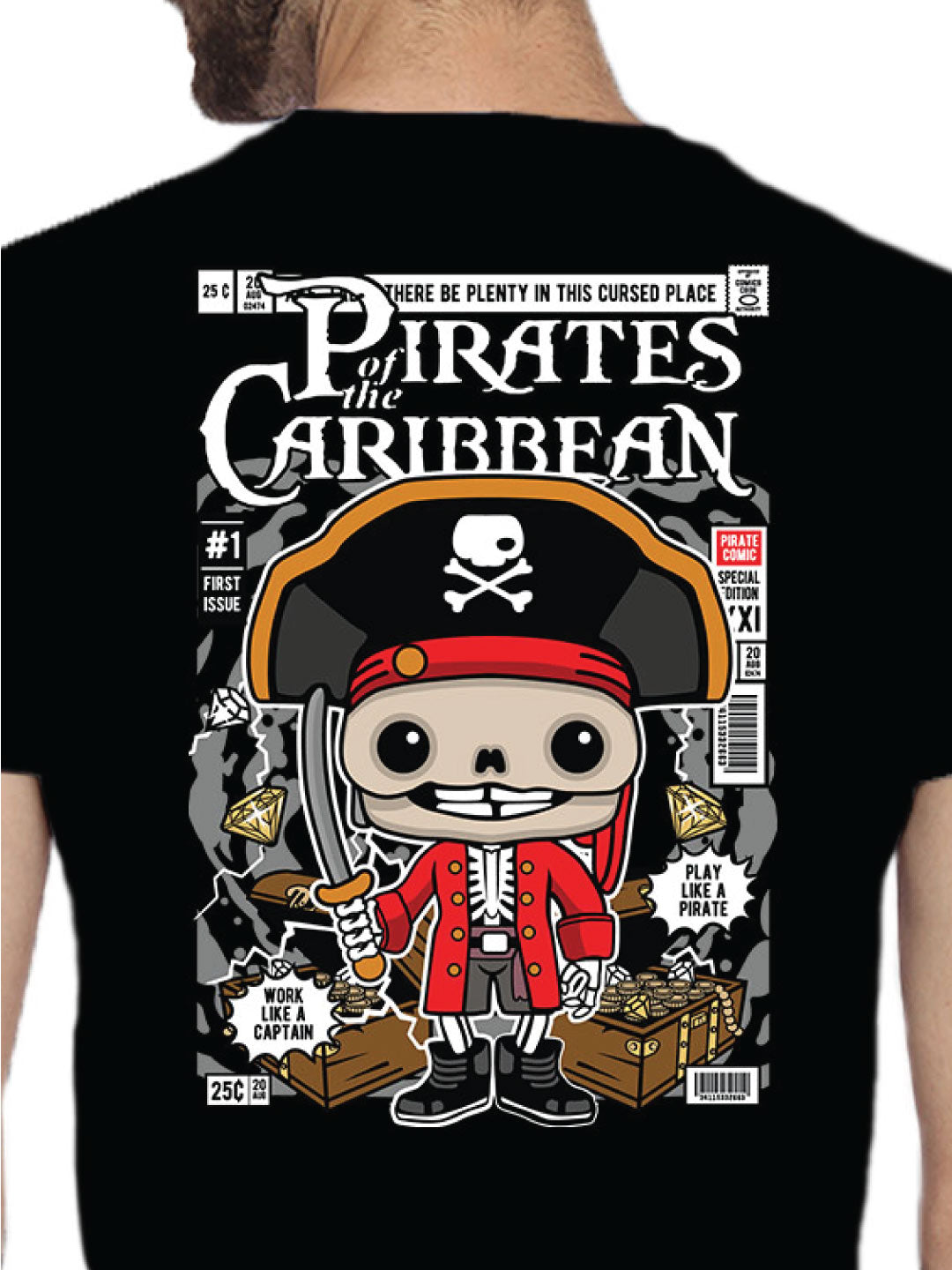 Pirates Back Print – Tantra Original Brand Since 1997 – Unisex Cotton Tee Everyday Wear - Shipping Globally!