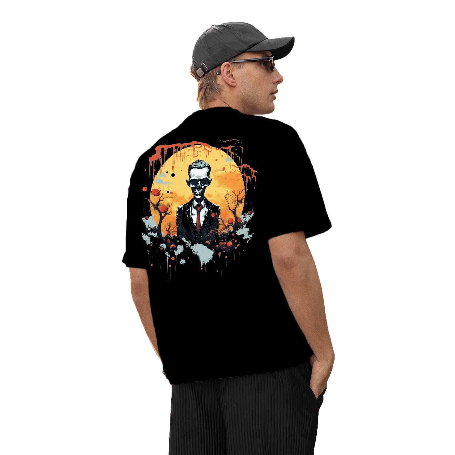 Skull Ghost Oversize Back Print – Tantra Original Brand Since 1997 – Unisex Cotton Tee Everyday Wear - Shipping Globally!