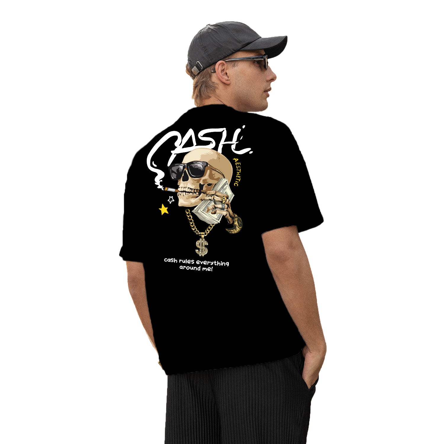 Cash Oversize Back Print – Tantra Original Brand Since 1997 – Unisex Cotton Tee Everyday Wear - Shipping Globally!