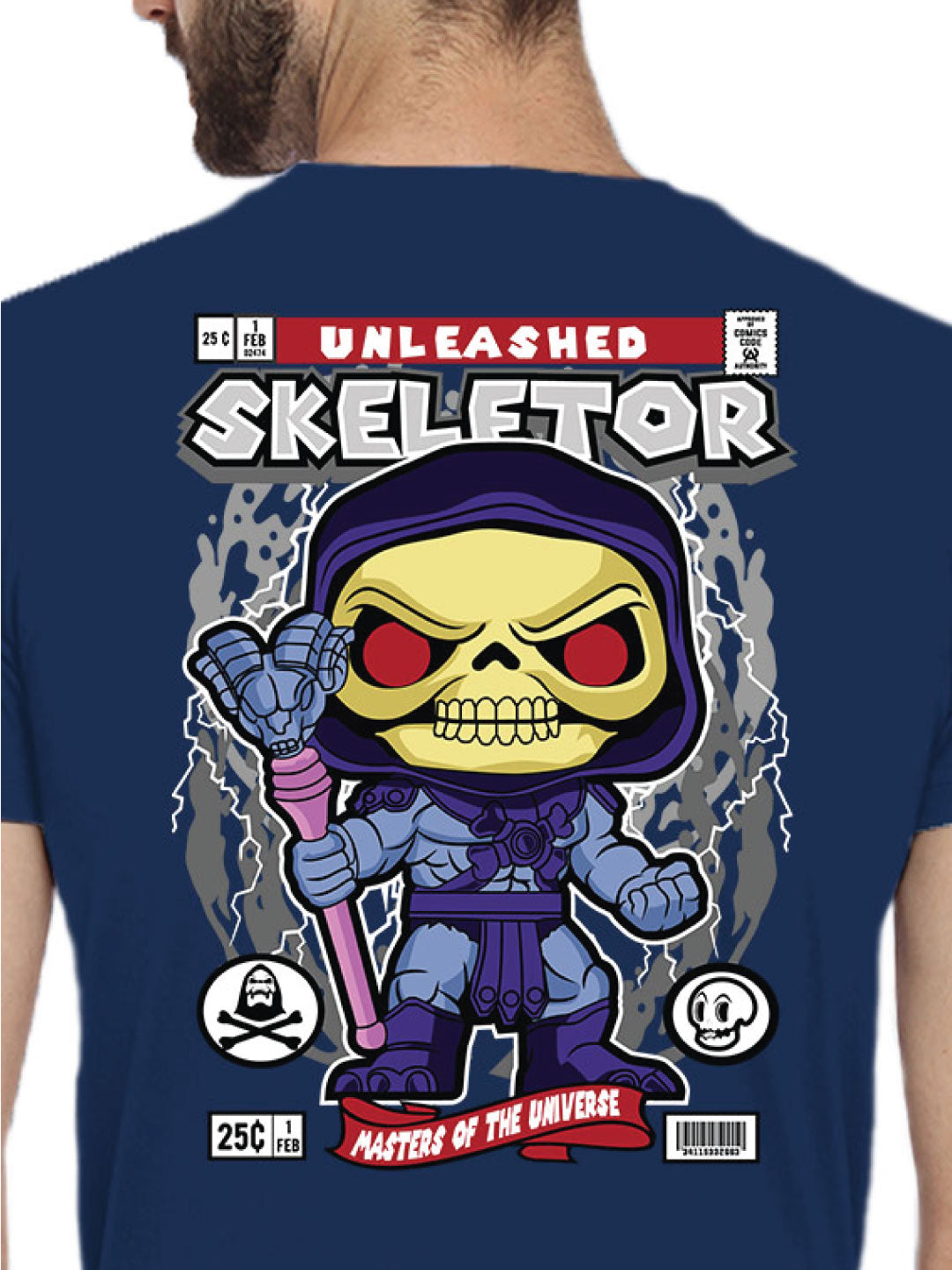Skeletor Back Print – Tantra Original Brand Since 1997 – Unisex Cotton Tee Everyday Wear - Shipping Globally!