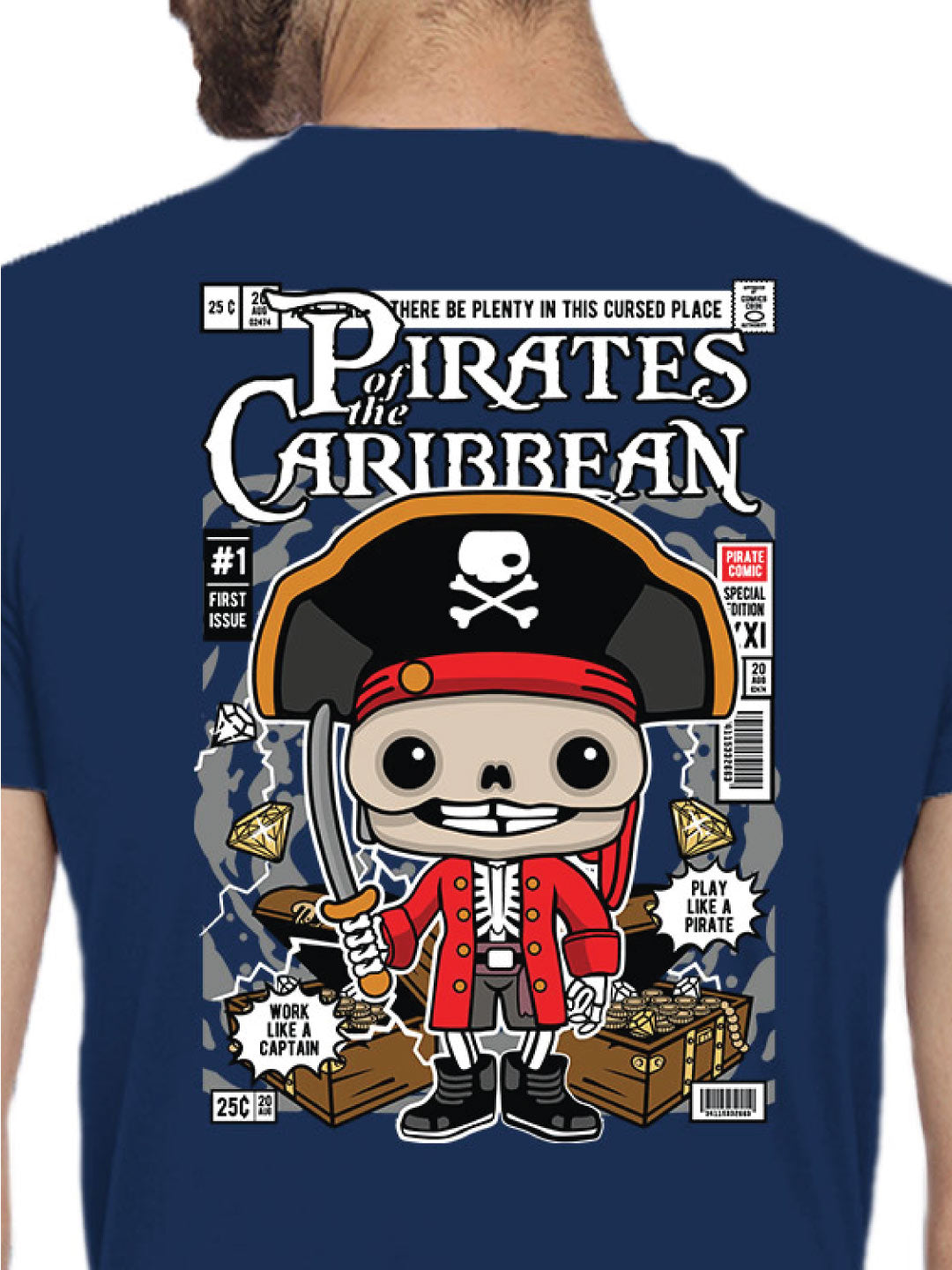 Pirates Back Print – Tantra Original Brand Since 1997 – Unisex Cotton Tee Everyday Wear - Shipping Globally!