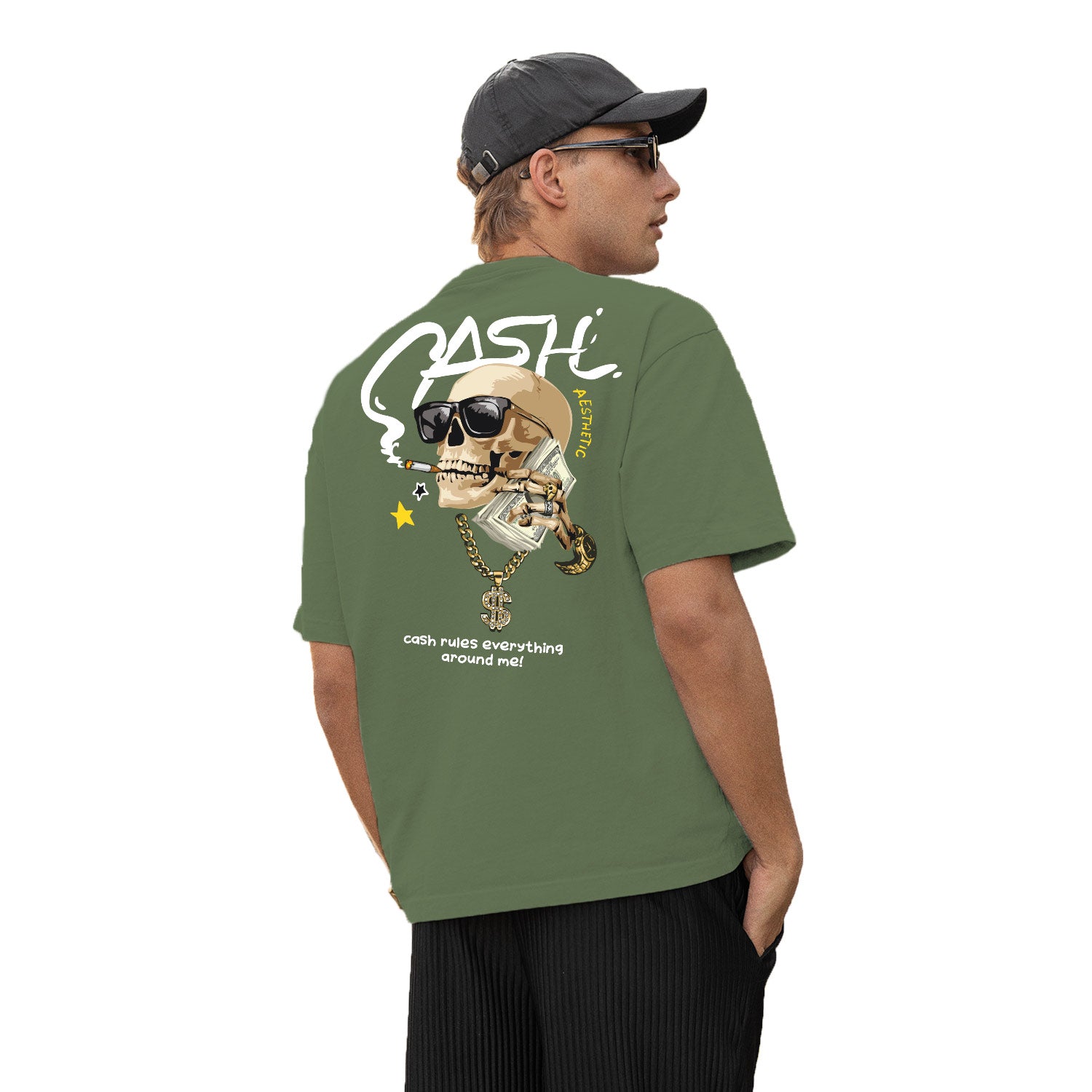 Cash Oversize Back Print – Tantra Original Brand Since 1997 – Unisex Cotton Tee Everyday Wear - Shipping Globally!