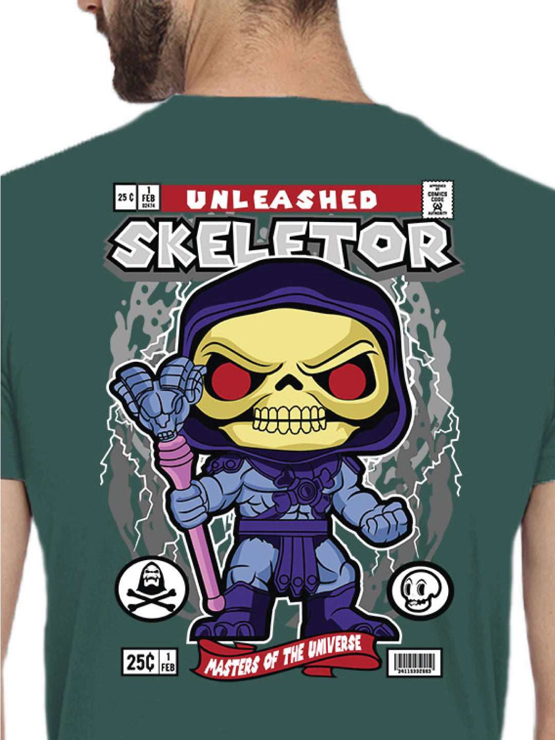 Skeletor Back Print – Tantra Original Brand Since 1997 – Unisex Cotton Tee Everyday Wear - Shipping Globally!