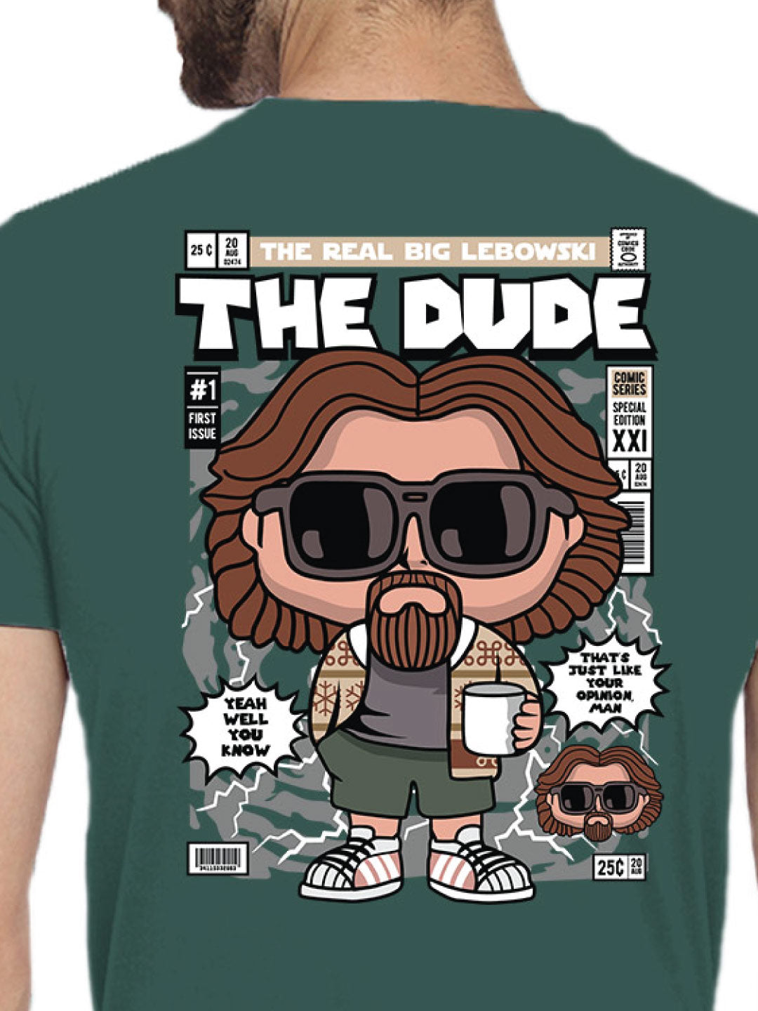 The Dude  Back Print – Tantra Original Brand Since 1997 – Unisex Cotton Tee Everyday Wear - Shipping Globally!
