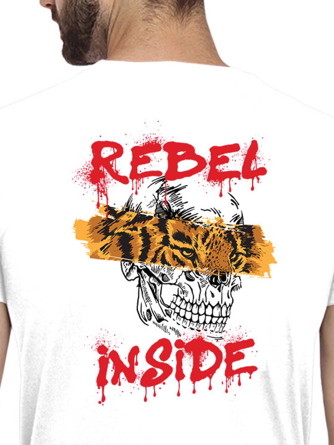 Rebel Inside Back Print T-Shirt – Tantra Original Brand Since 1997 – Unisex Cotton Tee – Casual Everyday Wear - Shipping Globally!