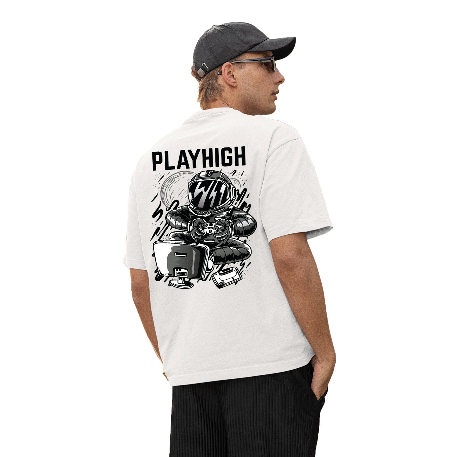Playhigh Oversize Back Print – Tantra Original Brand Since 1997 – Unisex Cotton Tee Everyday Wear - Shipping Globally!