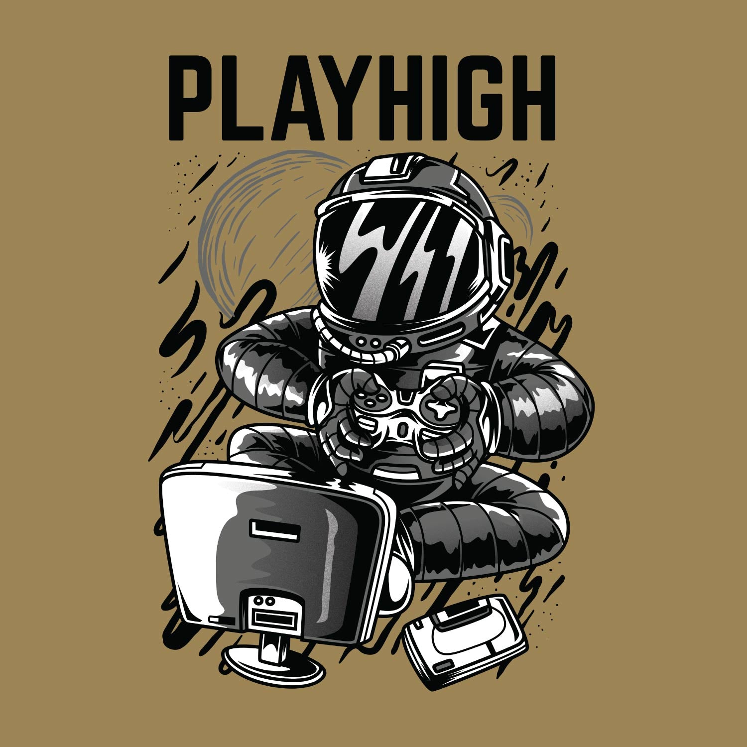 Playhigh Oversize Back Print – Tantra Original Brand Since 1997 – Unisex Cotton Tee Everyday Wear - Shipping Globally!