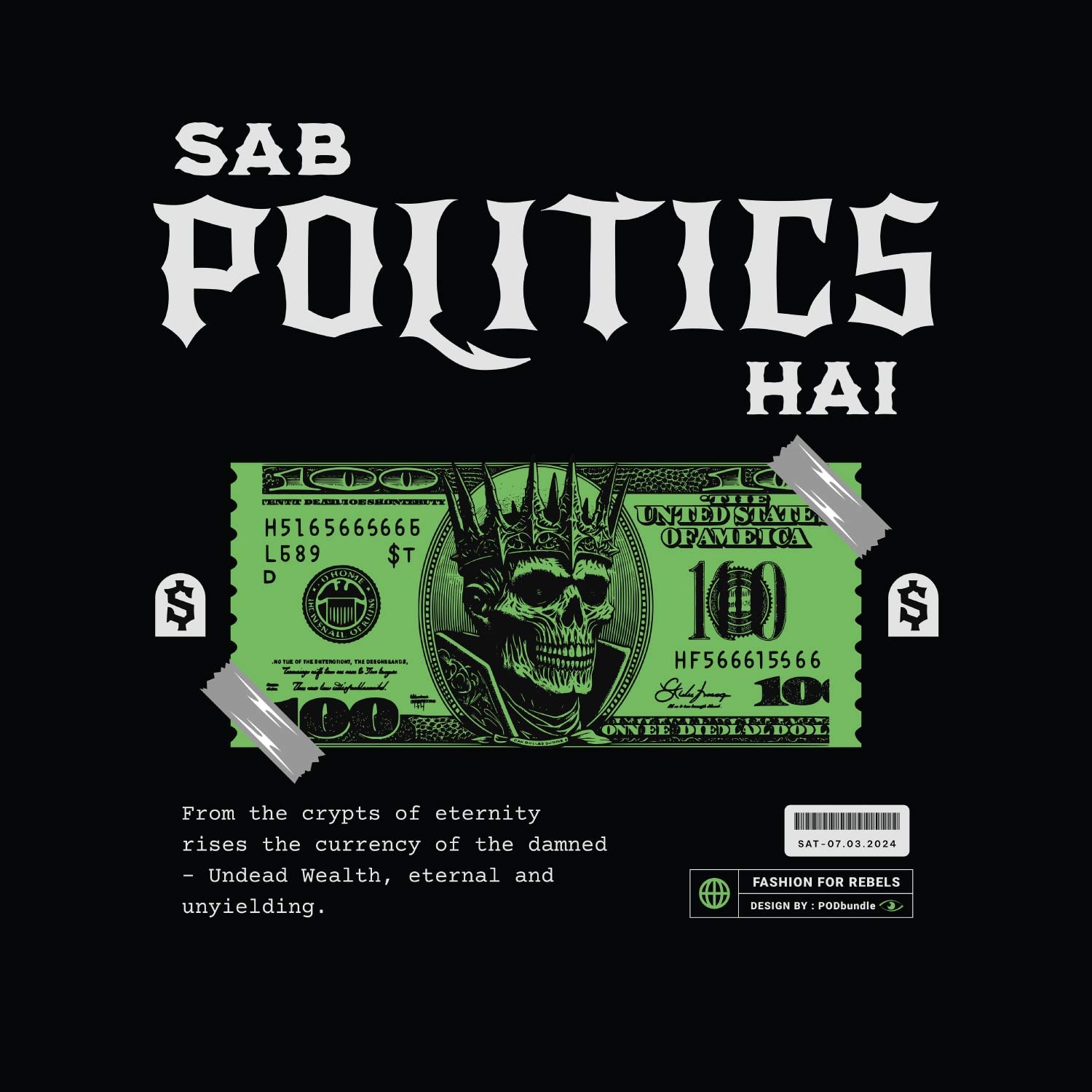 Sab Politics Hai Back Print – Tantra Original Brand Since 1997 – Unisex Cotton Tee Everyday Wear - Shipping Globally!