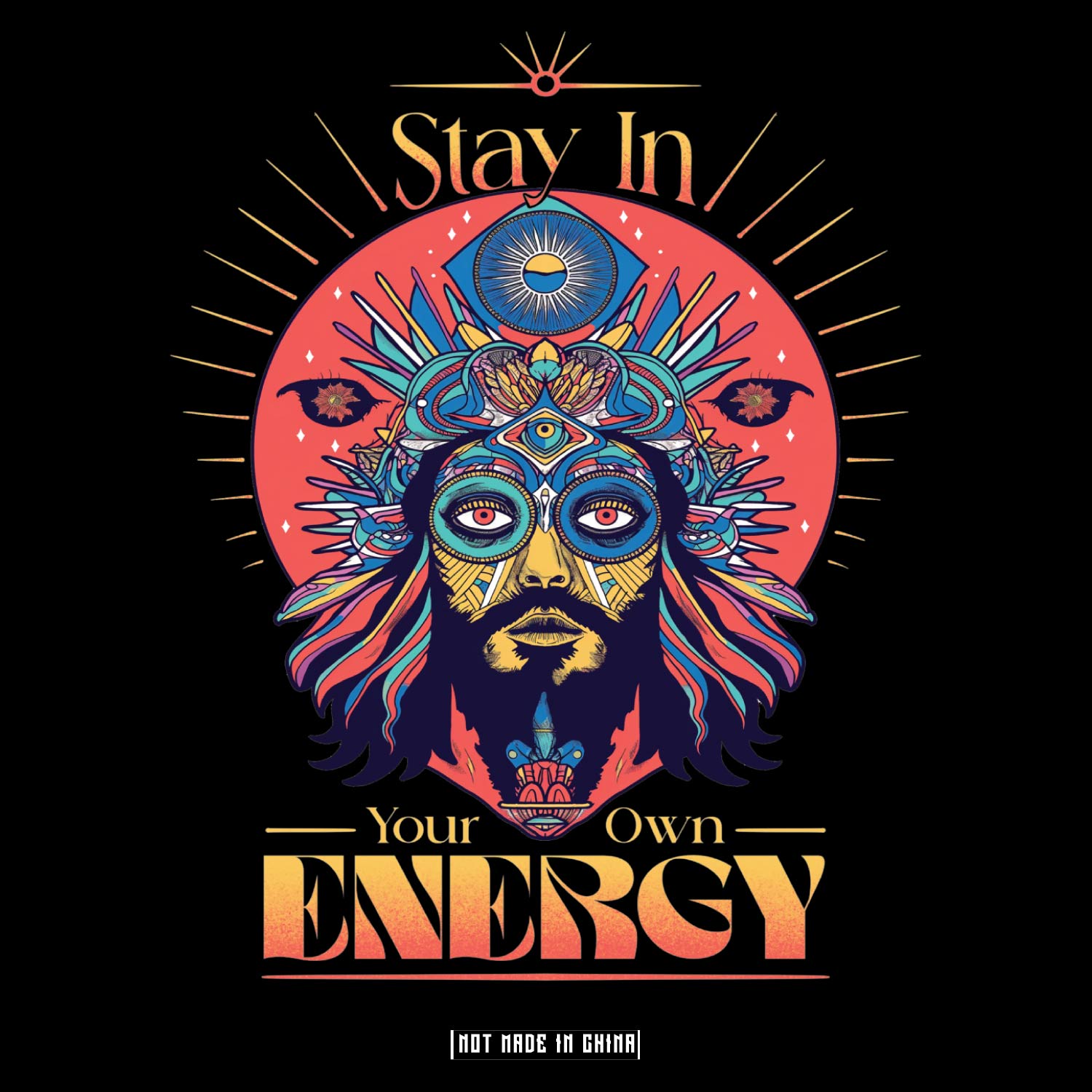 Own Energy Front & Back Graphic Polycotton Single Jersey Unisex T-Shirt Everyday Regular Fit Casual Wear