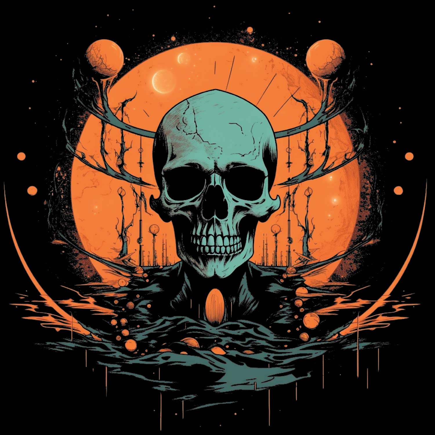 Skull Hell Oversize Back Print – Tantra Original Brand Since 1997 – Unisex Cotton Tee Everyday Wear - Shipping Globally!