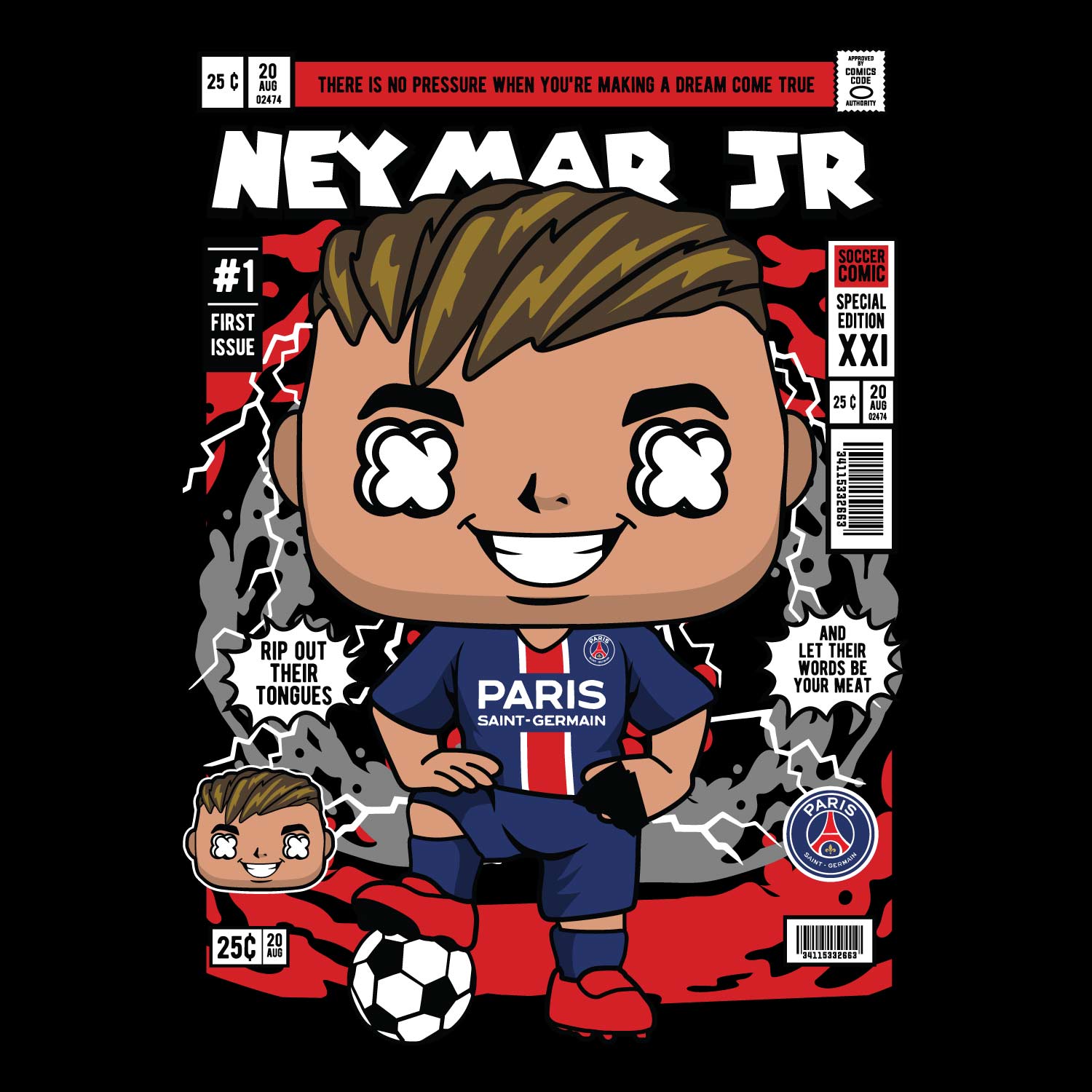 Neymar Jr Back Print – Tantra Original Brand Since 1997 – Unisex Cotton Tee Everyday Wear - Shipping Globally!