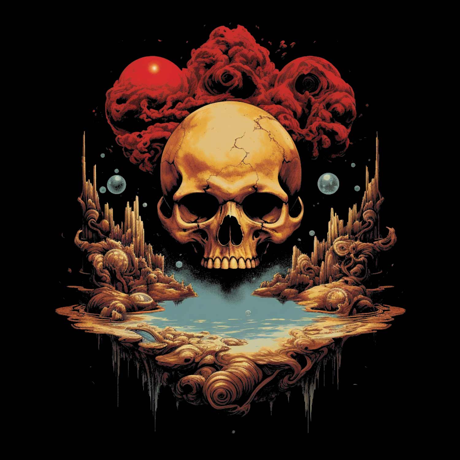 Half Skull Oversize Back Print – Tantra Original Brand Since 1997 – Unisex Cotton Tee Everyday Wear - Shipping Globally!