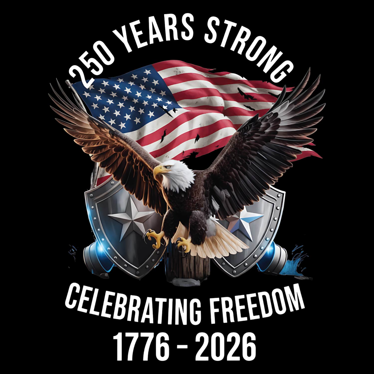 Tantra 250 Years Strong 1776-2026 Cotton Unisex T-Shirt Black Round Neck Everyday Casual Wear Original Since 1997 Shipping Globally