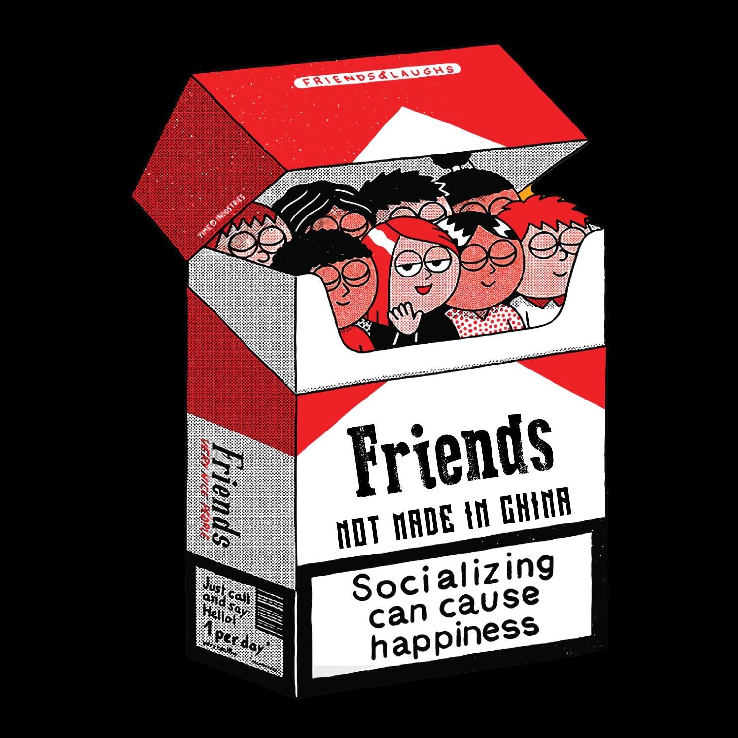 Friends & Laughs Front & Back Graphic Polycotton Single Jersey Unisex T-Shirt Regular Fit Everyday Casual Wear