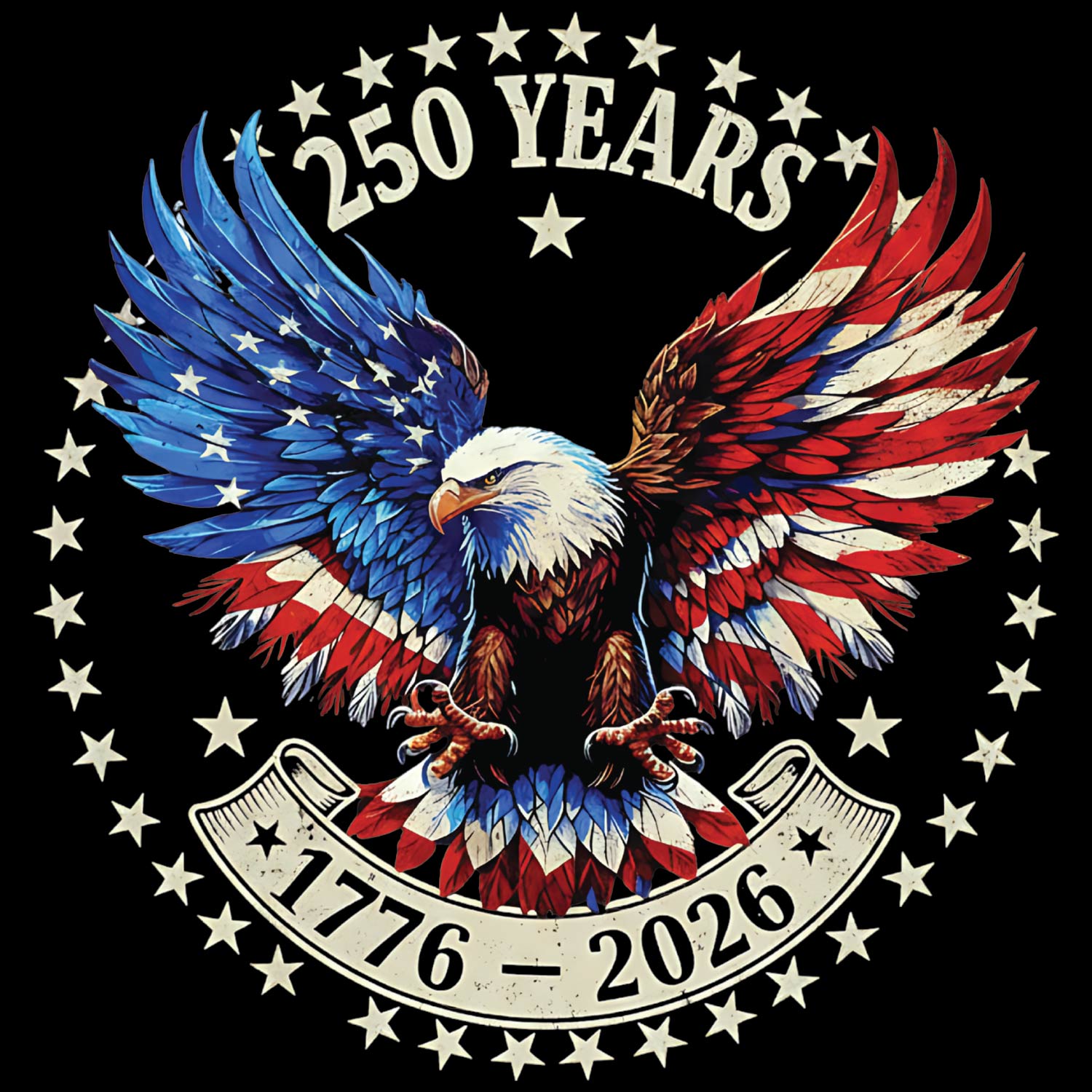 Tantra 250 Years Strong 1776-2026 Cotton Unisex T-Shirt Black Round Neck Everyday Casual Wear Original Since 1997 Shipping Globally