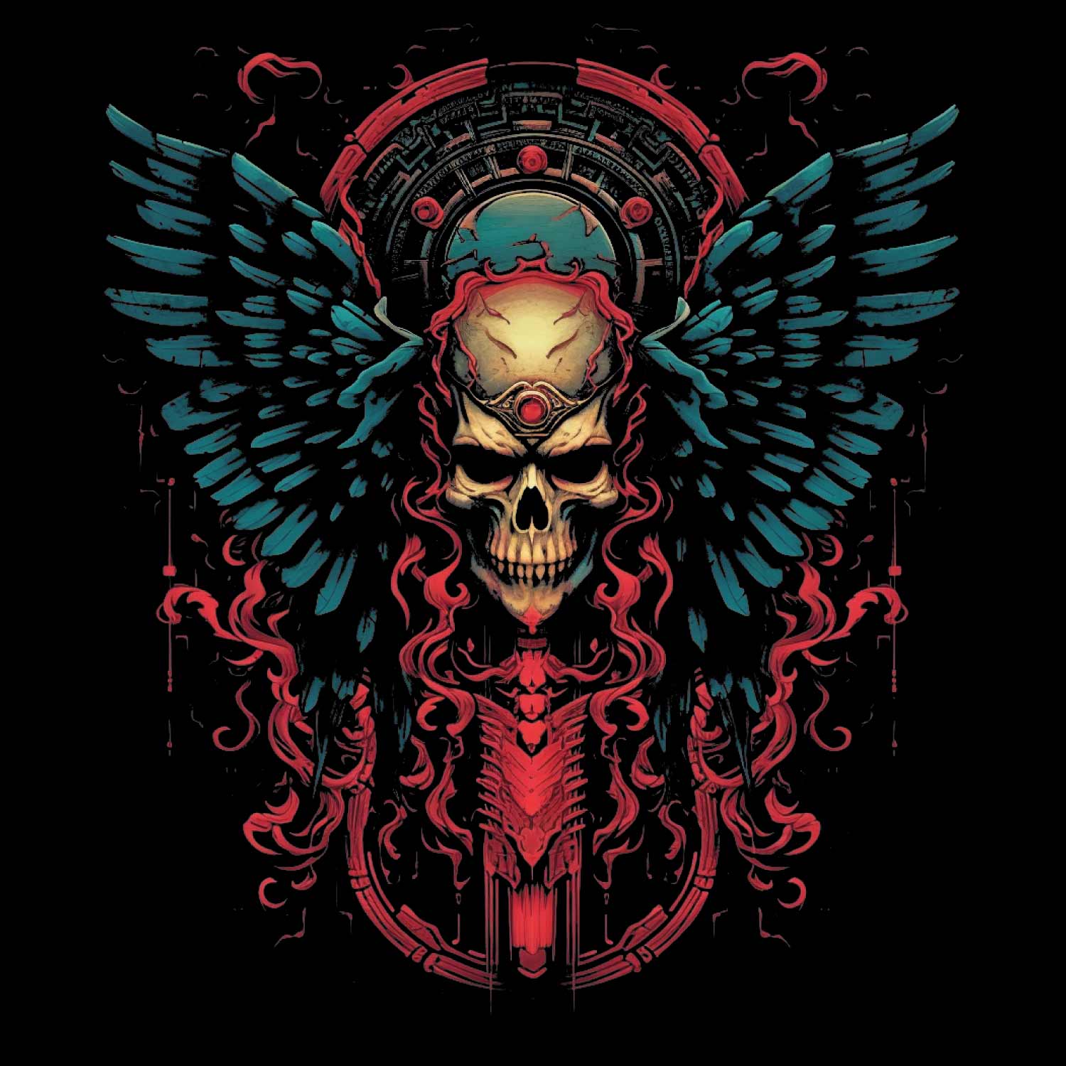 Skull Wing Oversize Back Print – Tantra Original Brand Since 1997 – Unisex Cotton Tee Everyday Wear - Shipping Globally!