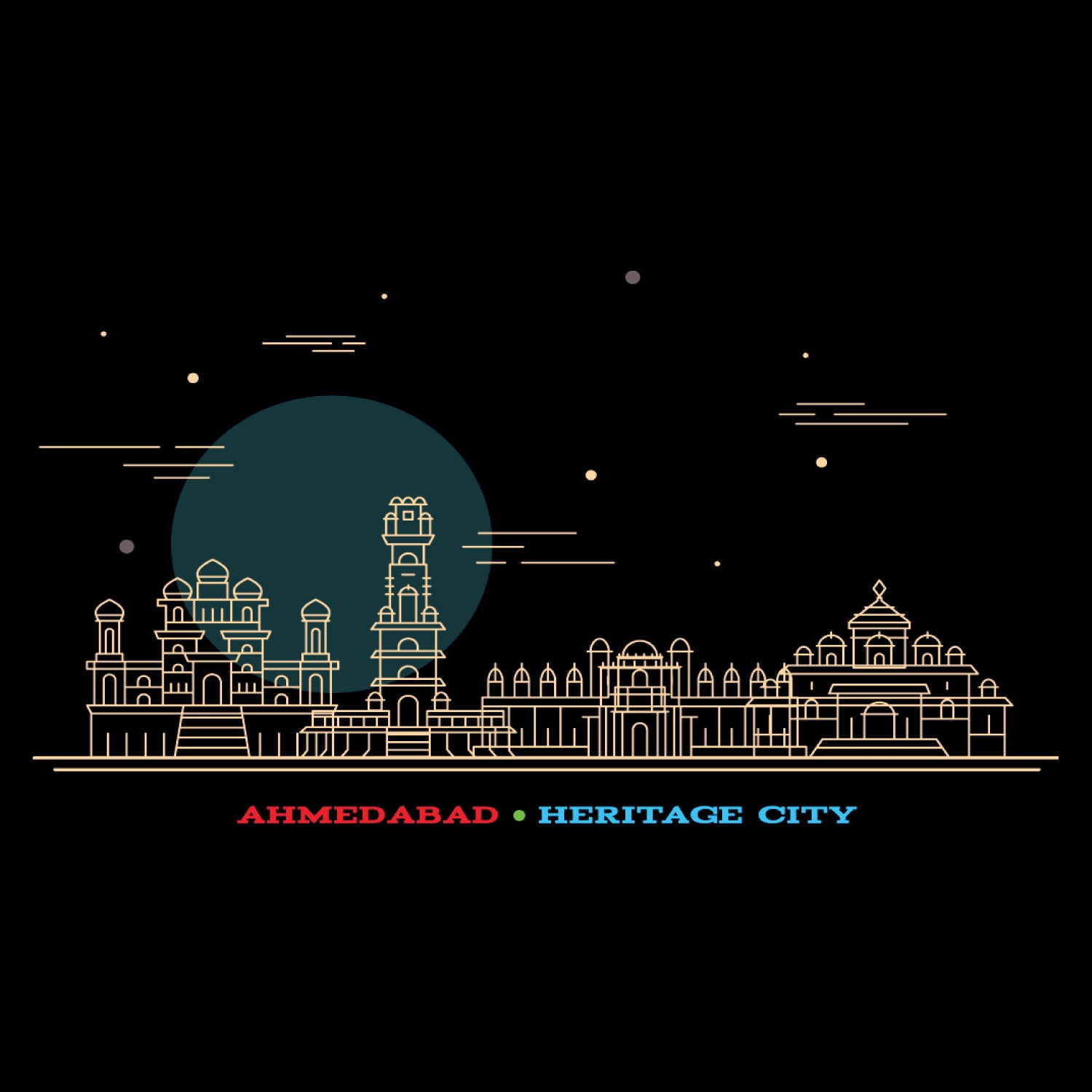 Tantra Ahmedabad City Graphic Cotton Unisex T Shirt Everyday Casual Wear Original Since 1997