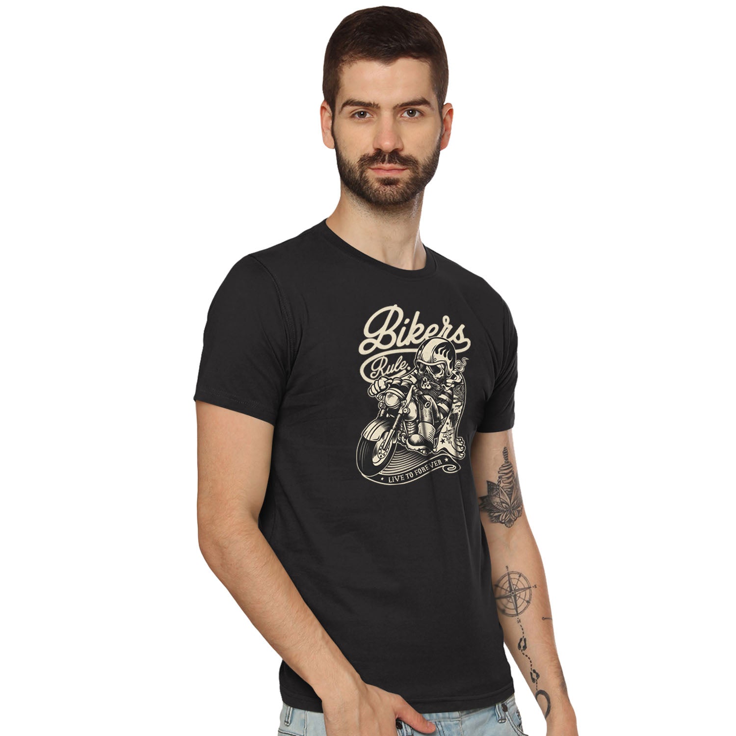Biker Rule Graphic Tee - Tantra Original Brand (Since 1997) - Regular Fit, Half Sleeve, Round Neck, Premium Cotton, Casual Wear - Shipping Globally!