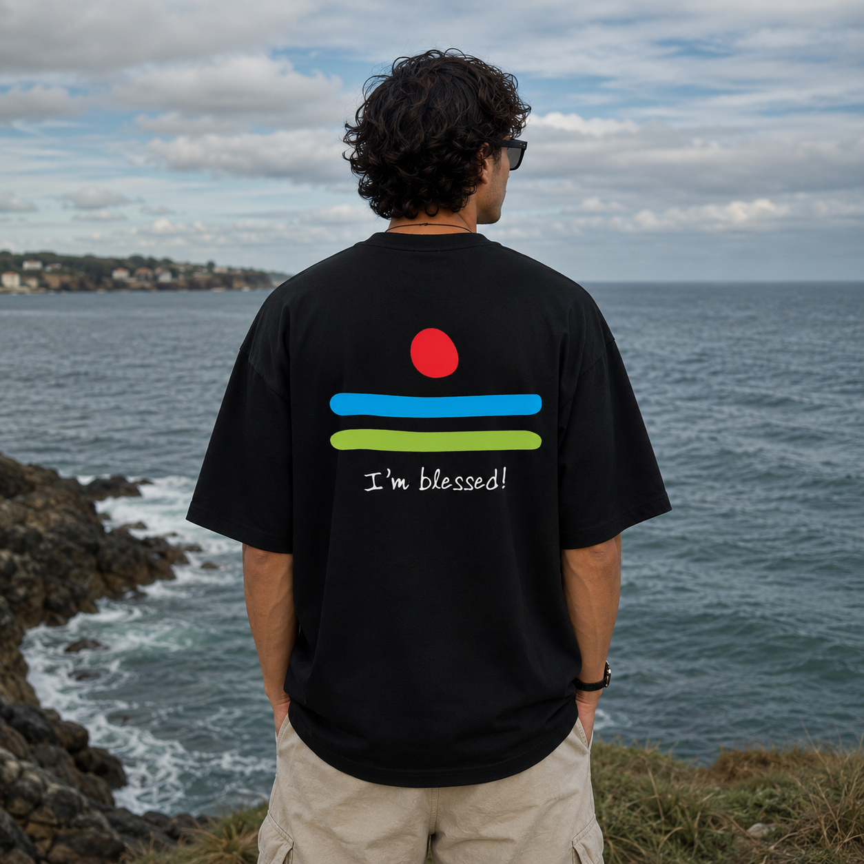 Blessed Oversized Back Print Cotton Men's T-Shirt Casual Wear Tantra Original Since 1997