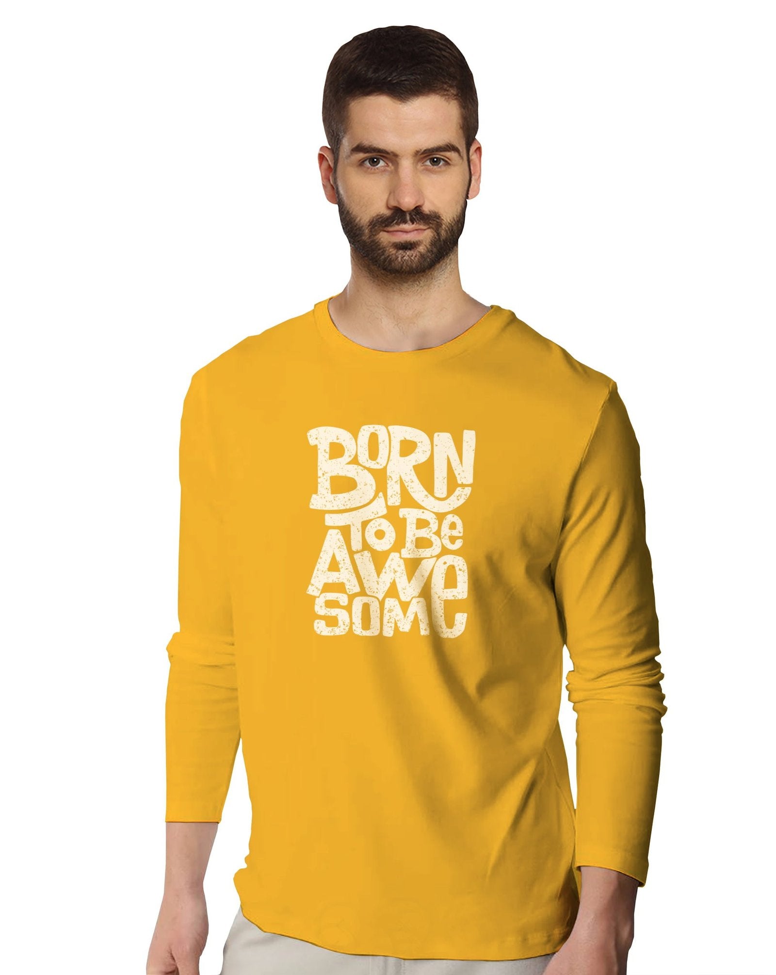 Born Awesome (Full Sleeves) - Mens T-shirts - Shipping Globally!