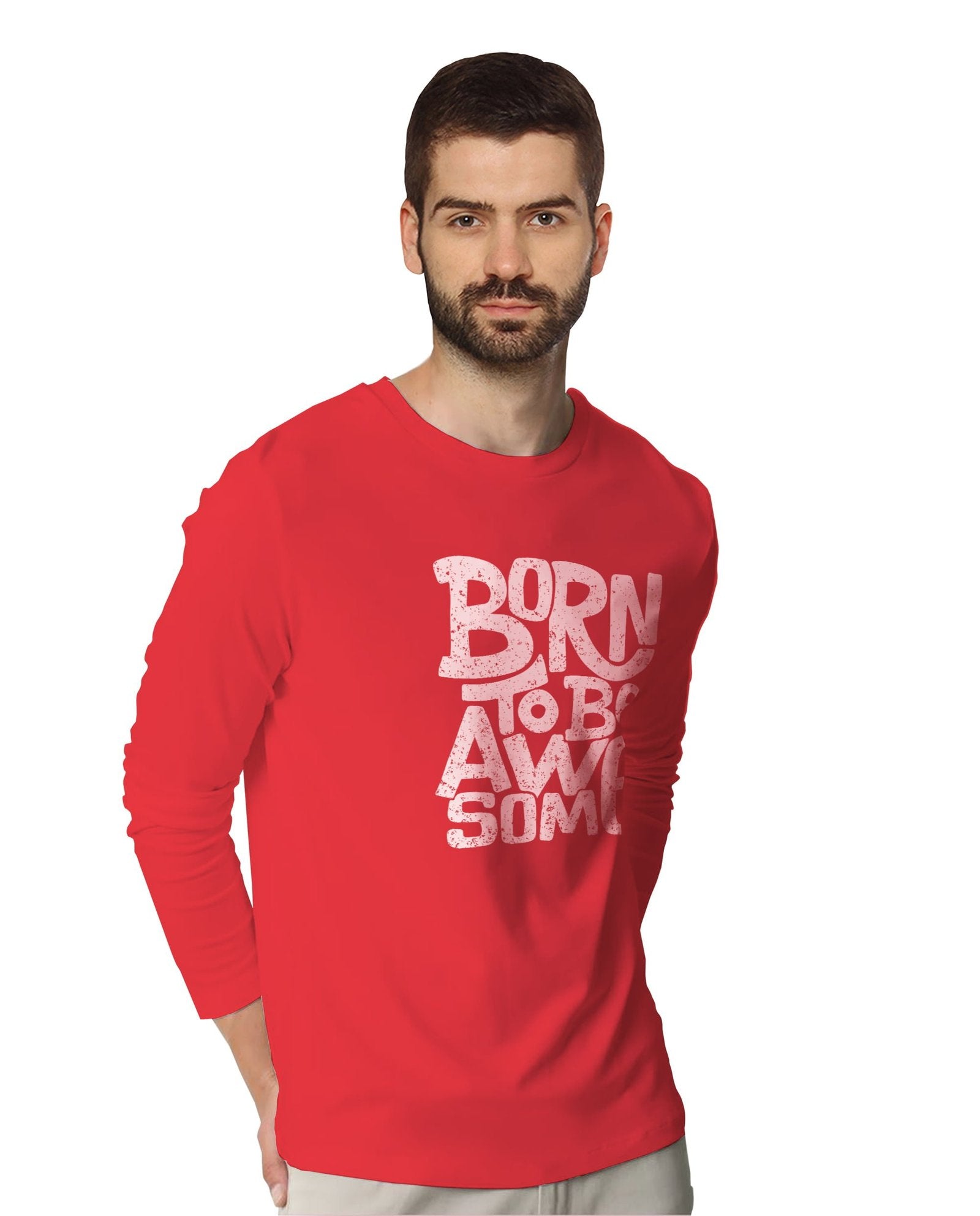 Born Awesome (Full Sleeves) - Mens T-shirts - Shipping Globally!