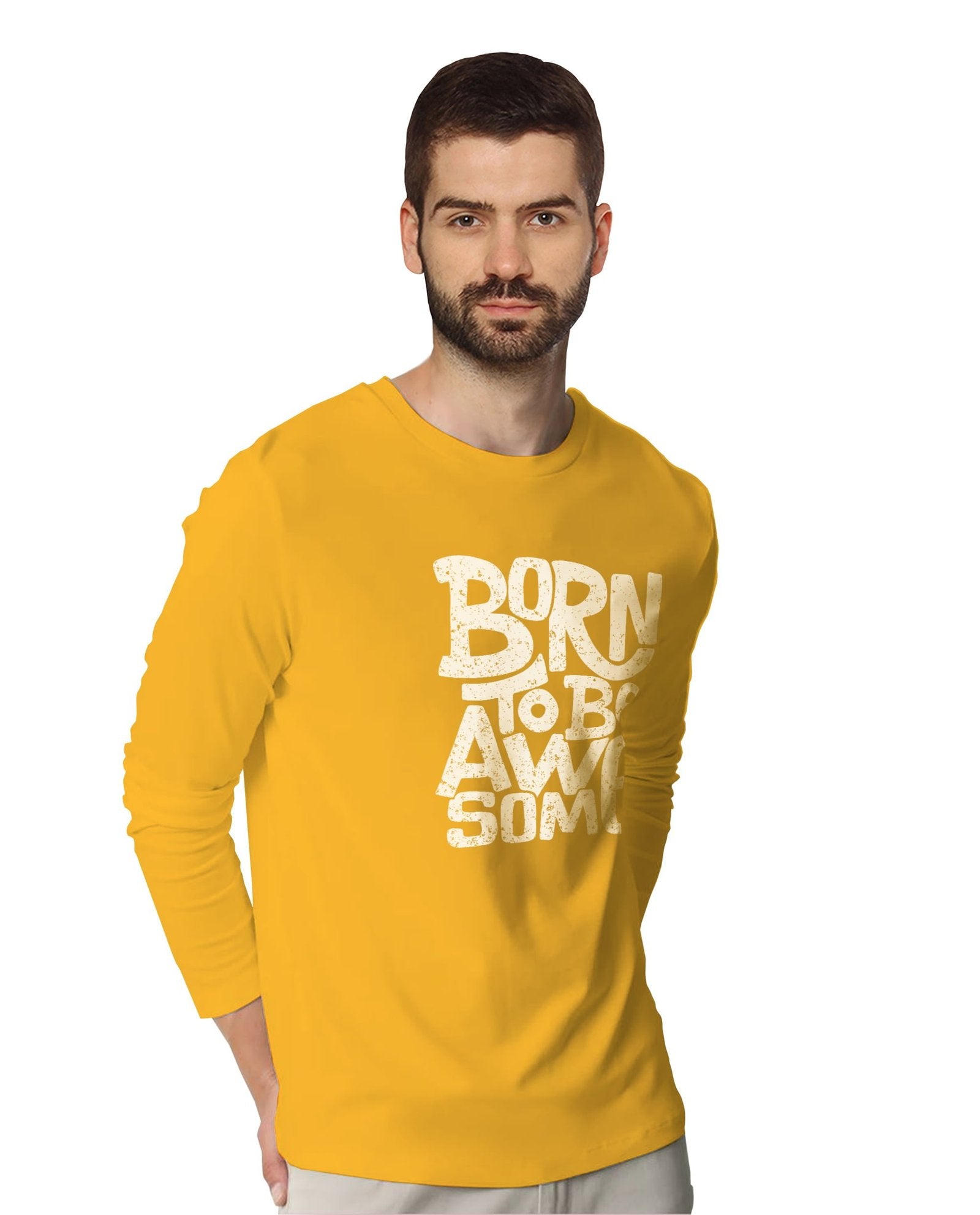 Born Awesome (Full Sleeves) - Mens T-shirts - Shipping Globally!